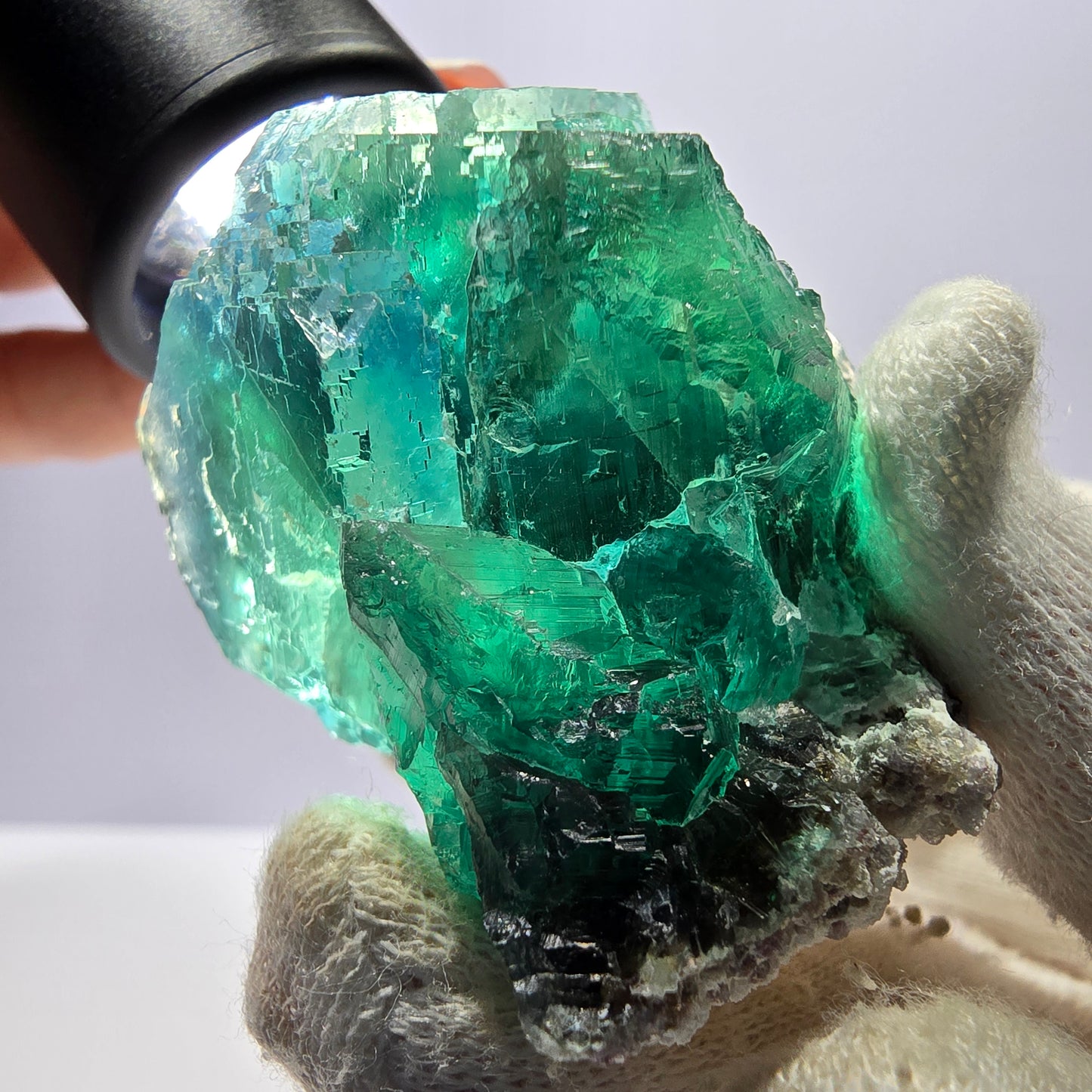 Rare spécimen de cube de fluorite fantôme, parqueté vert Okorusu, Namibie, 44 x 44 x 38 mm