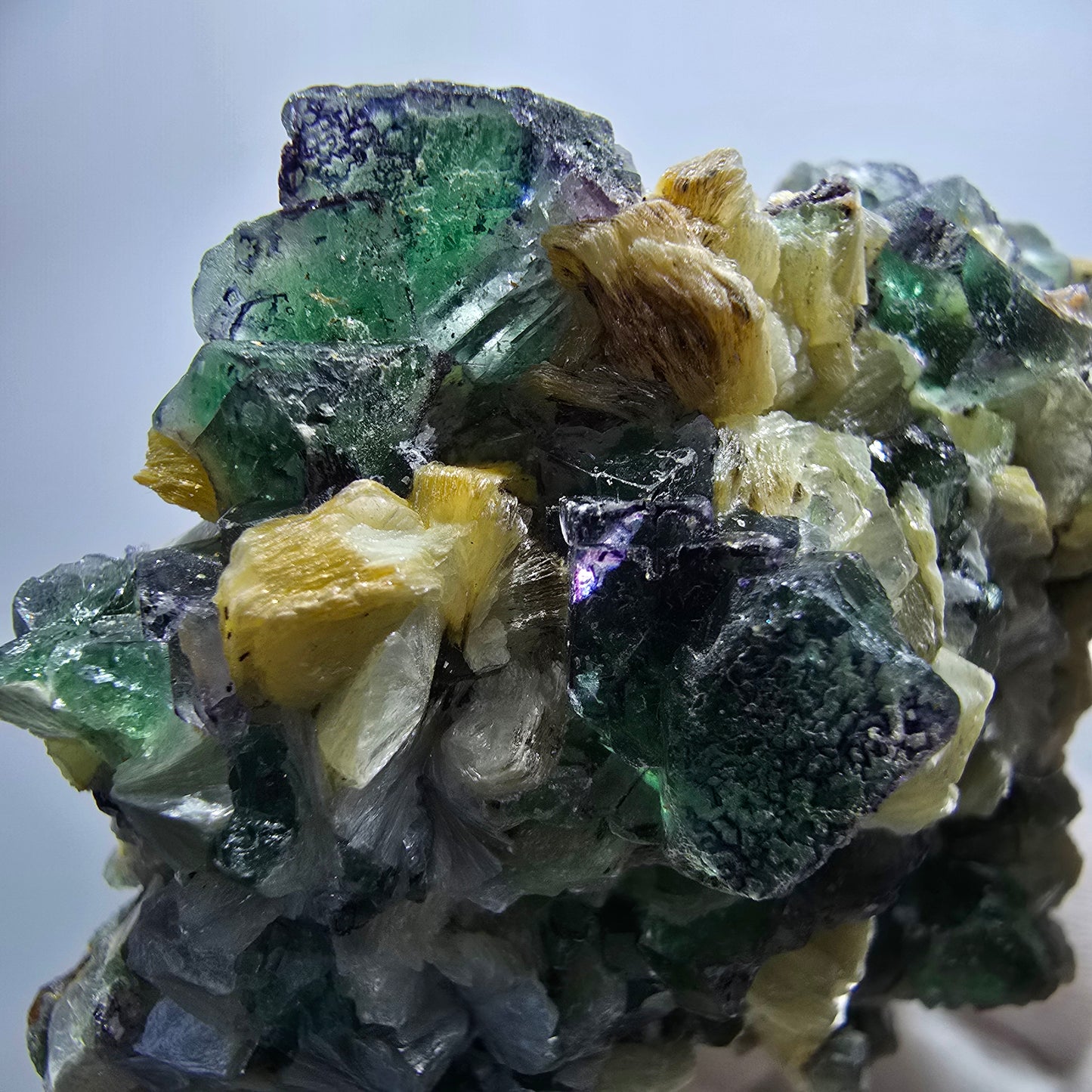 Phantom Fluorit, Rauchquarz, Schörl Turmalin, Muskovit Erongo Namibia 59*51*30mm