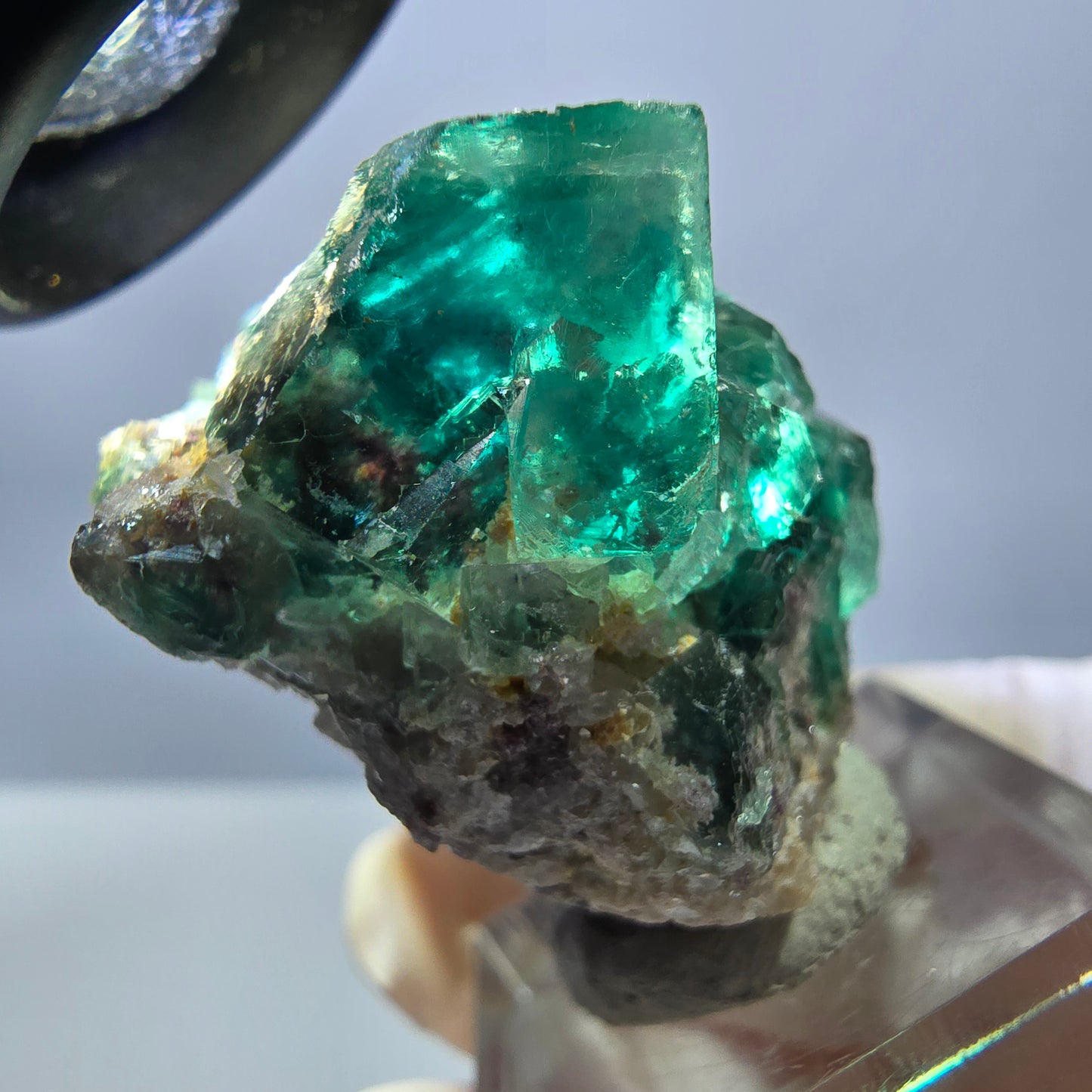 Spécimen de cube de fluorite fantôme, parquet vert Okorusu, Namibie 34 x 37 x 22 mm