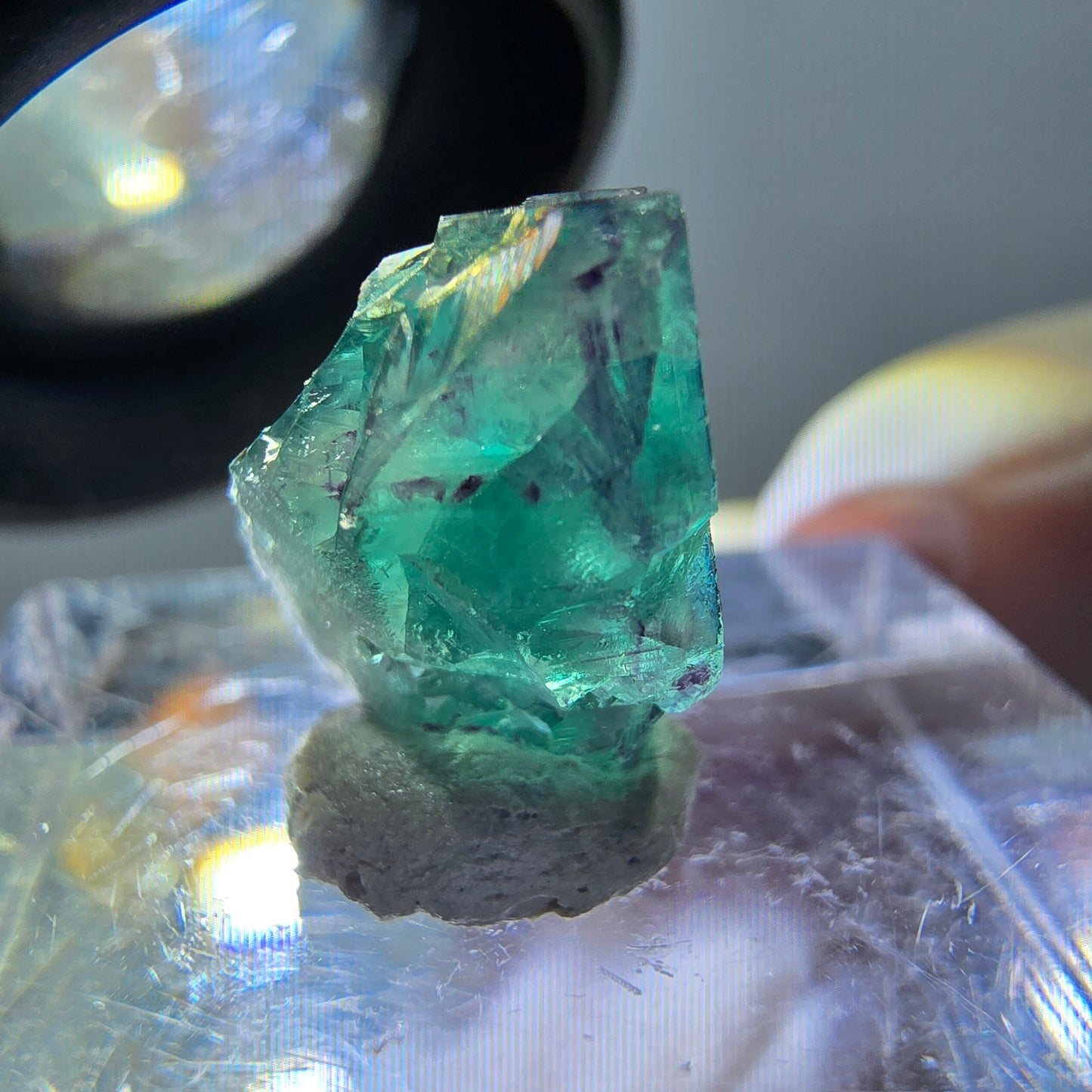 Phantom Fluorit Würfel Stufe, grün lila Okorusu, Namibia 12*10*9mm