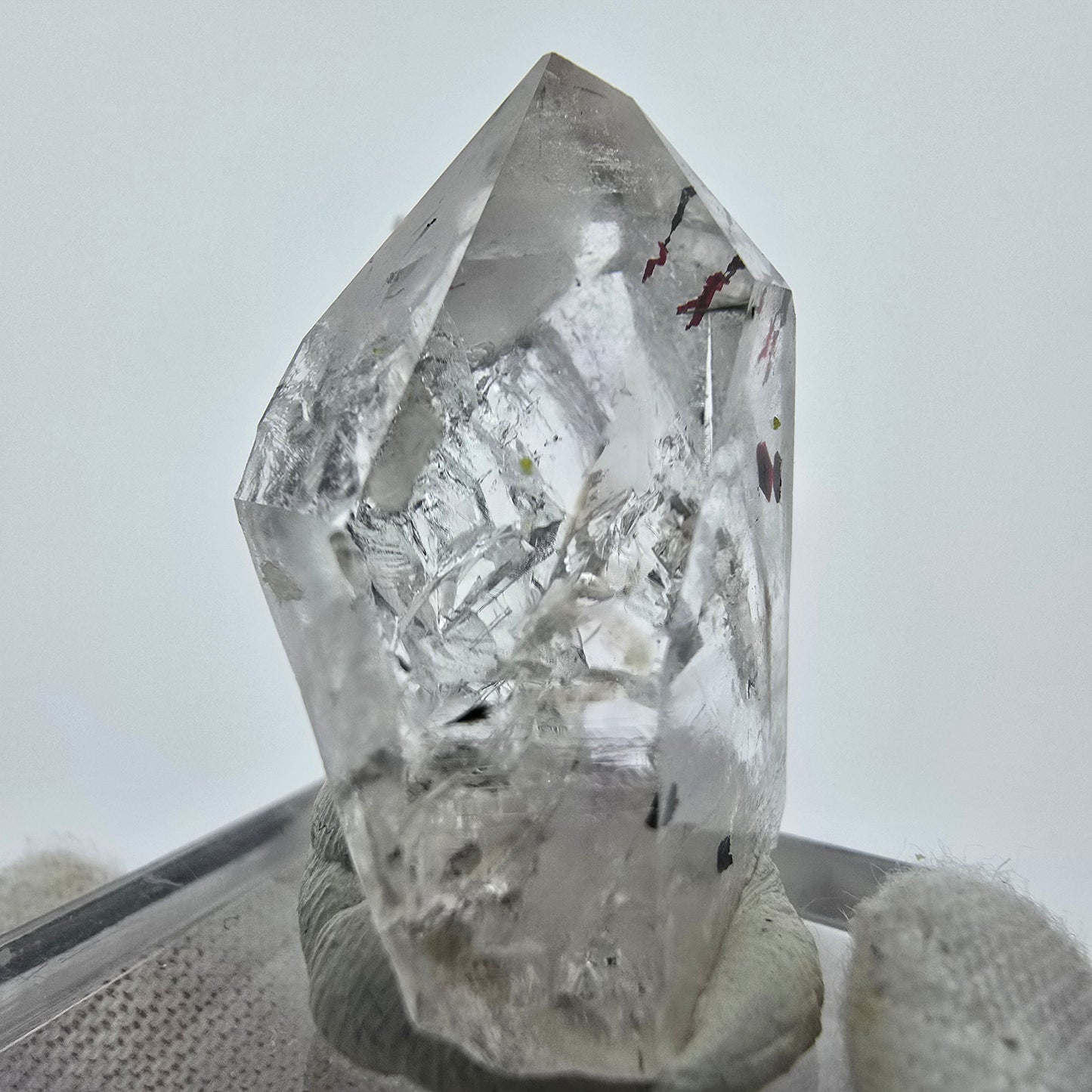 Clear Harlequin Quartz with Prehnite Streep Mine Goboboseb Namibia 39*23*16mm