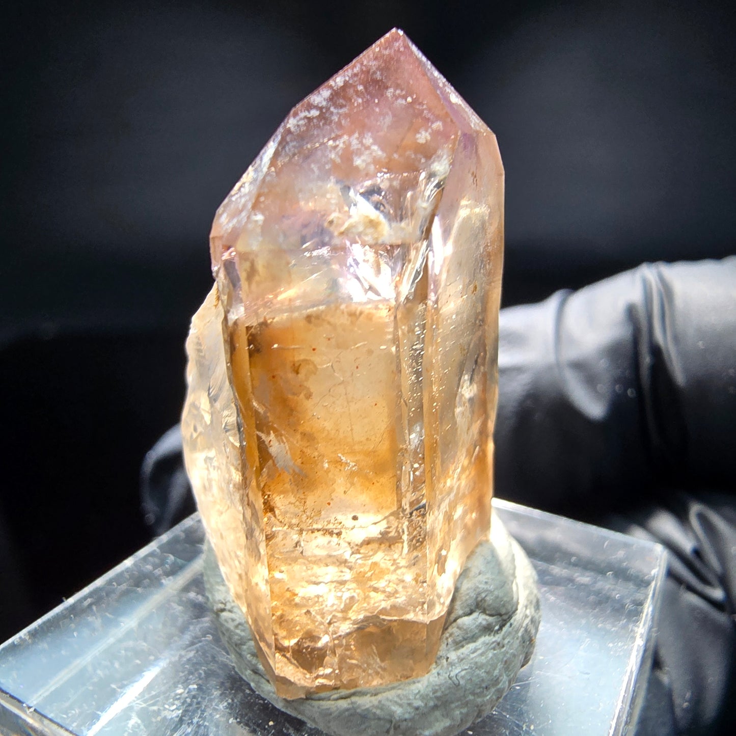 Klare Phantom Amethyst Spitze lila braun Goboboseb Namibia 28*21*14mm Sammlung