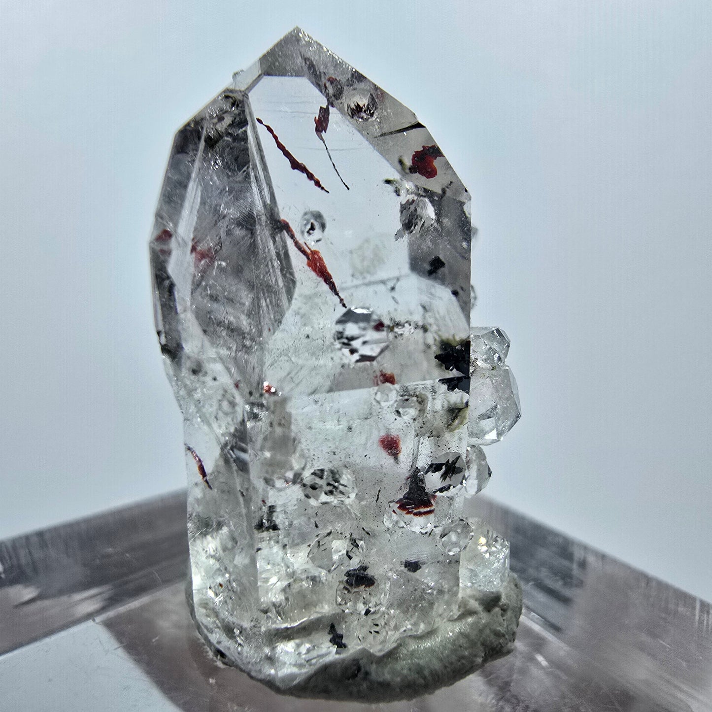 Harlequin Phantom Amethyst with Analcim Streep Mine, Goboboseb, Namibia 25*16*14mm
