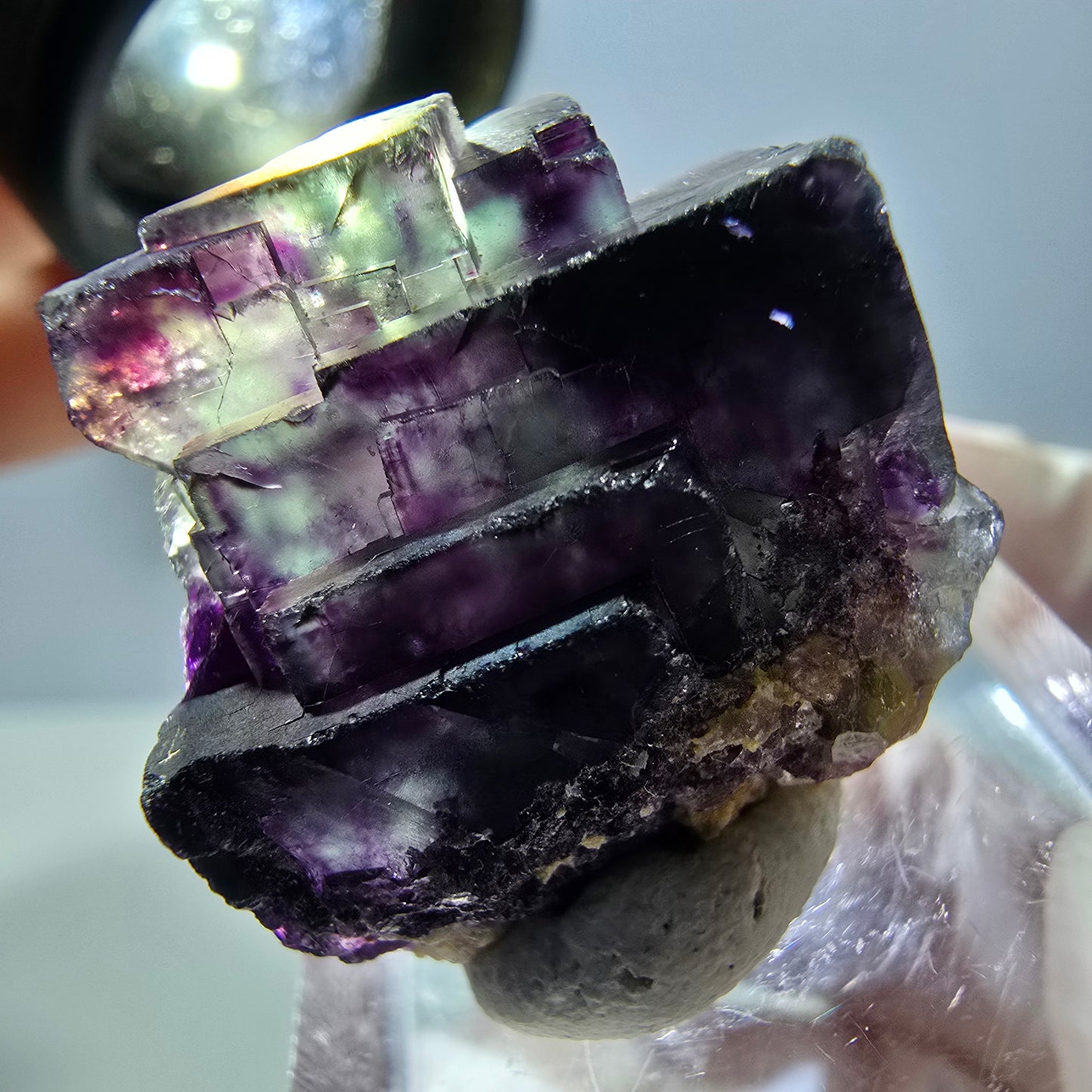 Seltene Fluorit Würfel Stufe, grün lila Okorusu, Namibia 26*24*19mm