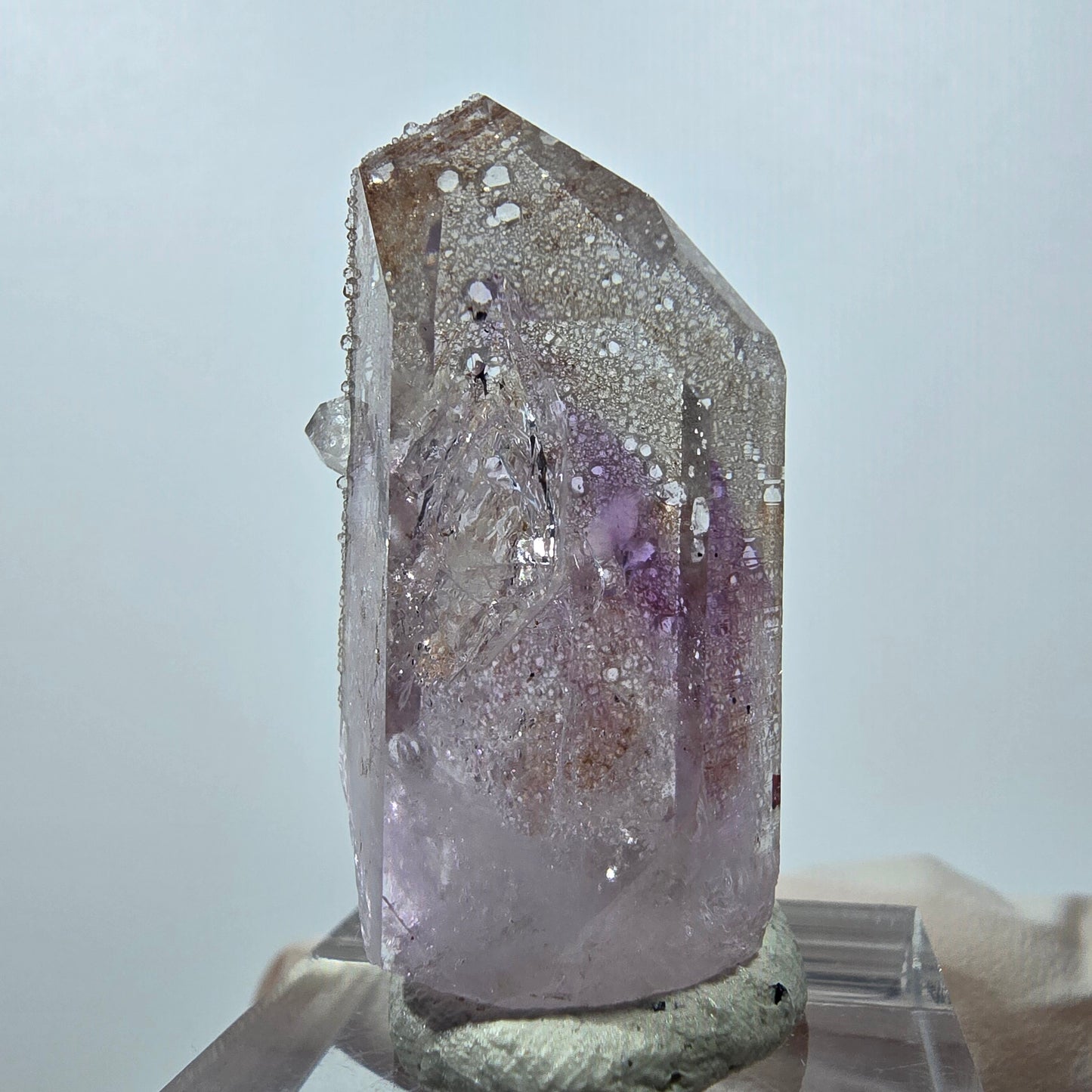 Phantom Amethyst with Analcim Tip Streep Mine, Goboboseb, Namibia 37*17*13mm