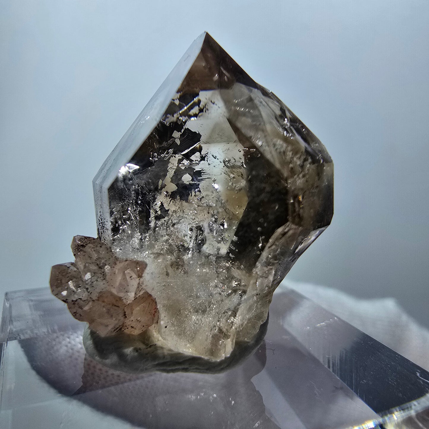 Klarer Phantom Rauchquarz Zepter Kristall Goboboseb, Namibia 25*21*14mm