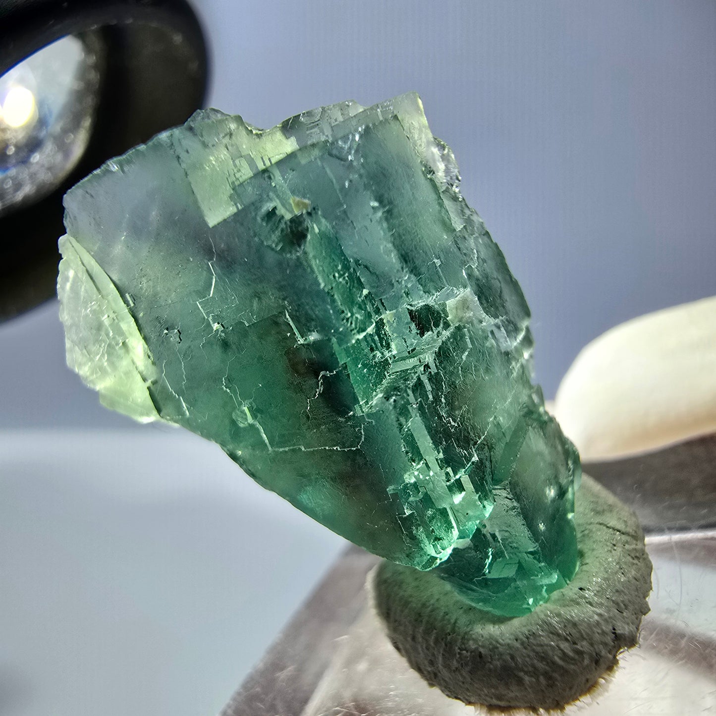 Klarer Phantom Fluorit Würfel parkettiert, grün Okorusu, Namibia 26*19*16mm