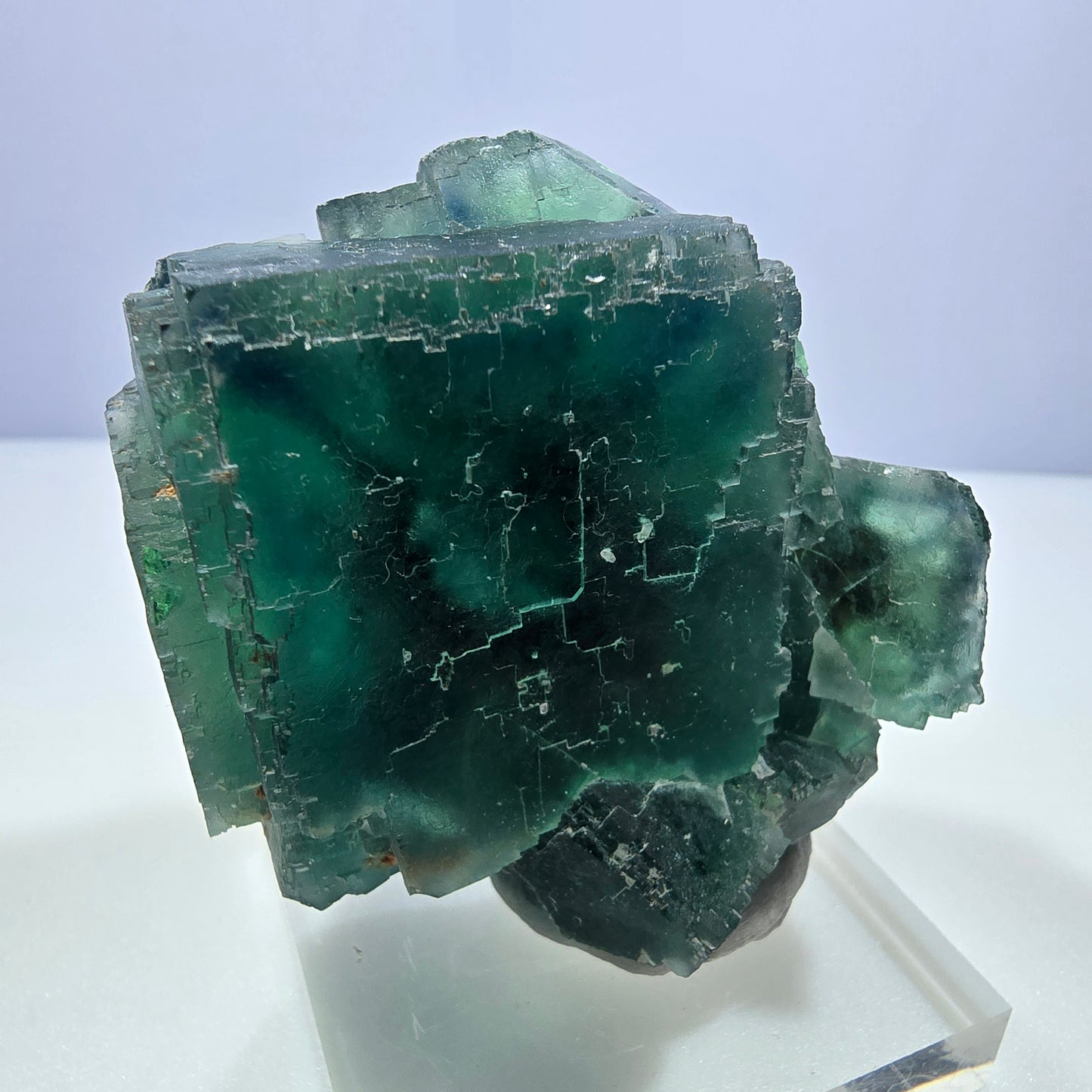 Phantom Fluorit Würfel Stufe parkettiert grün türkis Okorusu, Namibia 65*54*33mm