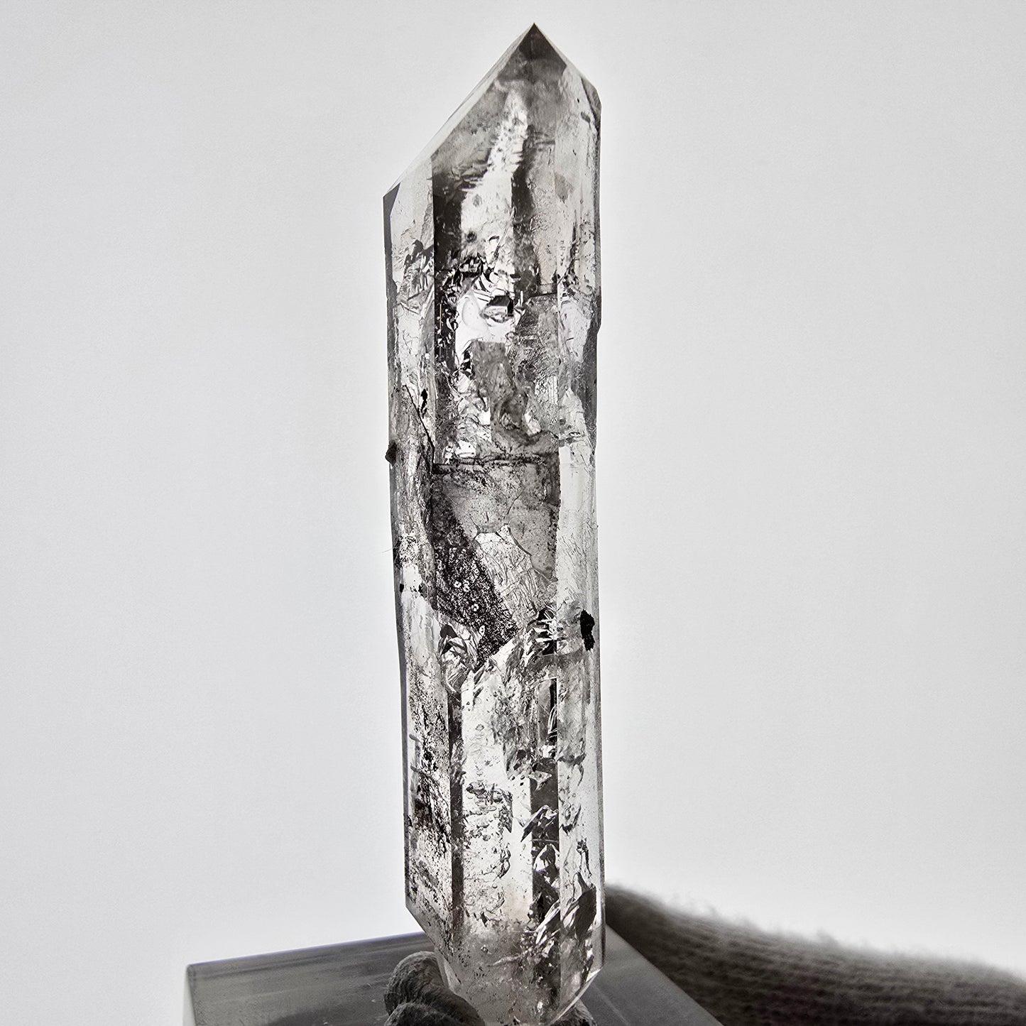 Sceptre squelette en quartz fumé Enhydro, 1 pochette bulle Saint-Valentin, Namibie 56 x 14 x 9 mm
