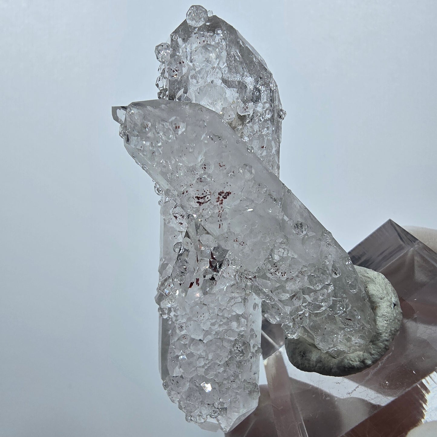 Rare spécimen d'analcime de quartz Harlequin DT, mine Streep, Goboboseb, Namibie, 58 x 30 x 17 mm