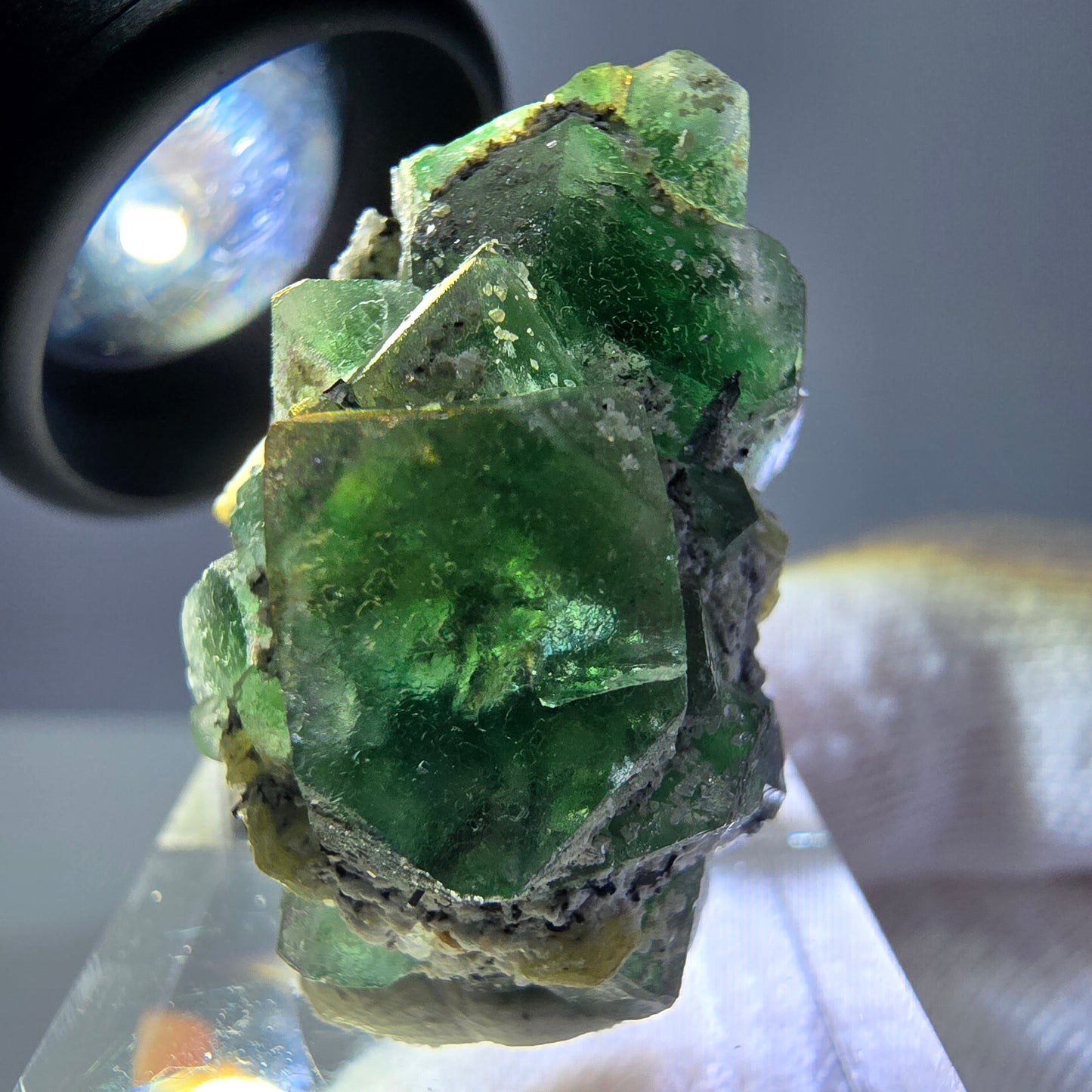 Fluorite fantôme, tourmaline Schörl, stade muscovite Erongo Namibie 31*20*25mm