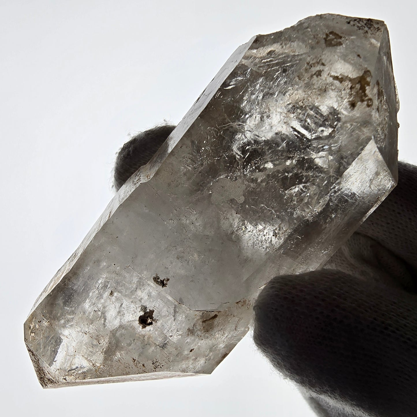 Skeleton Smoky Quartz DT Scepter, UV Calcite Valentine Pocket, Namibia 86*37*24mm