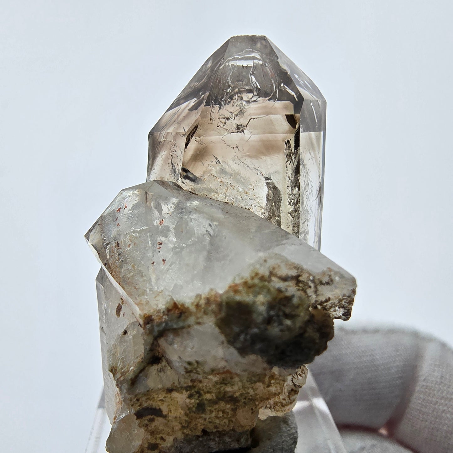 Enhydro Phantom Rauchquarz Doppelender 4x Blase Goboboseb, Namibia 42*25*23mm