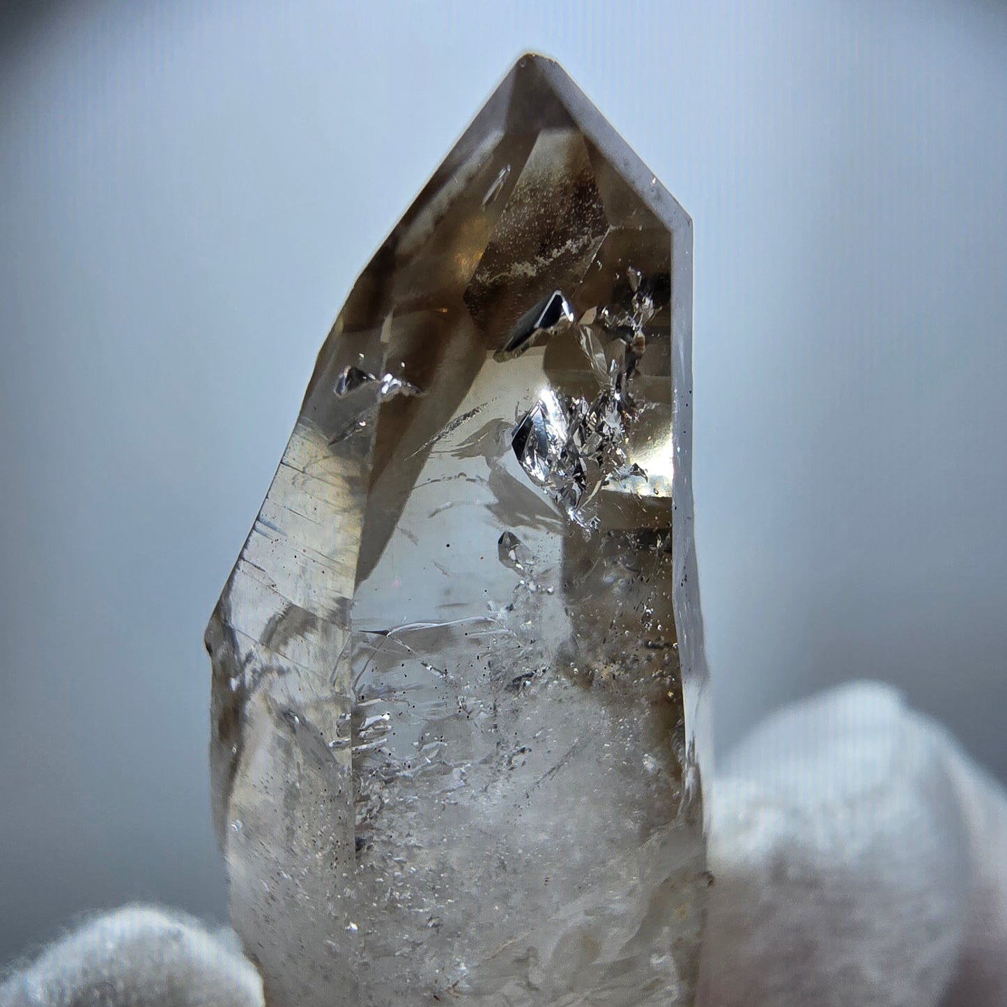 Klarer Phantom Rauchquarz DT Zepter Kristall Goboboseb, Namibia 45*18*12mm