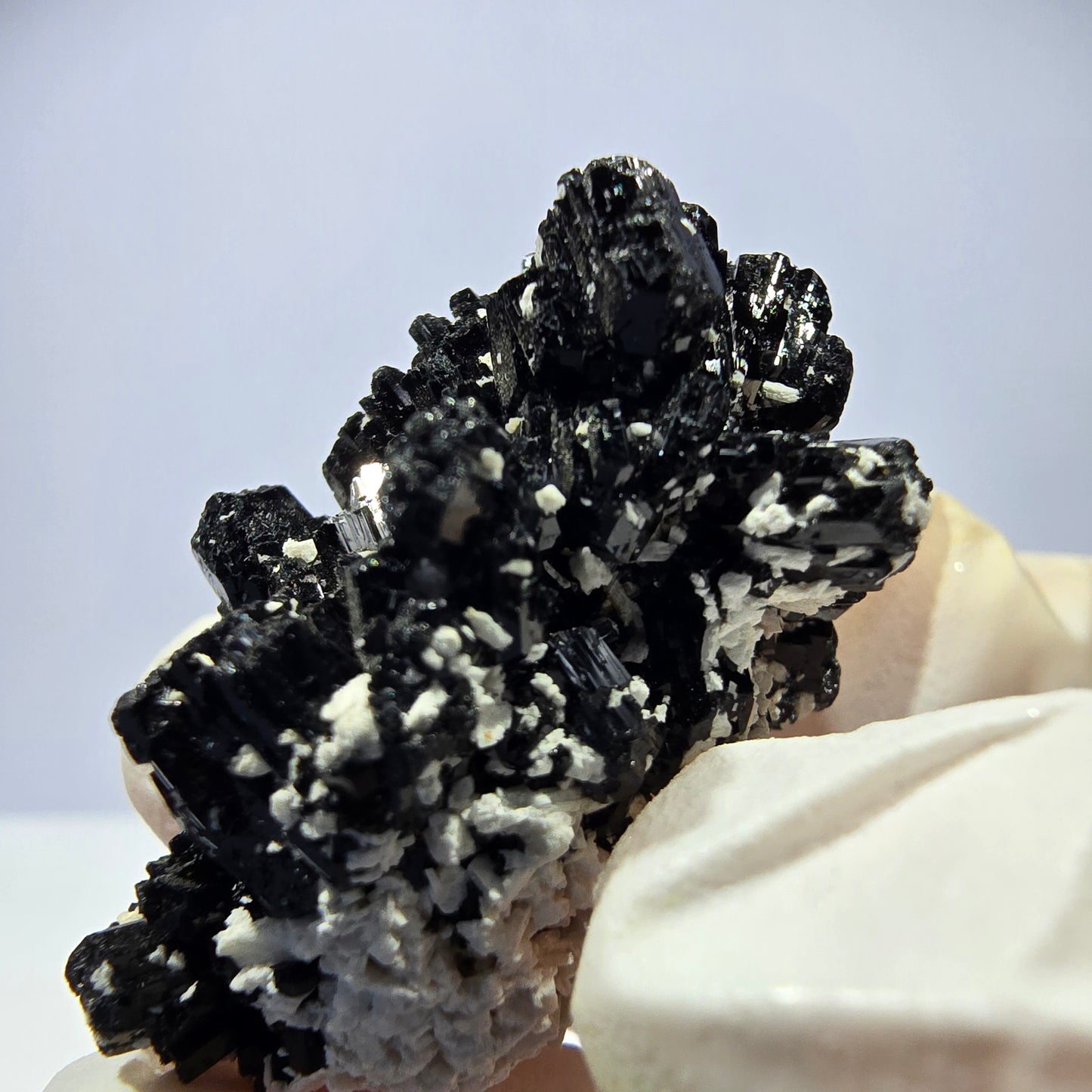 Tourmaline Schorl rare, spécimen d'orthose, Erongo, Namibie, 35 x 21 x 26 mm