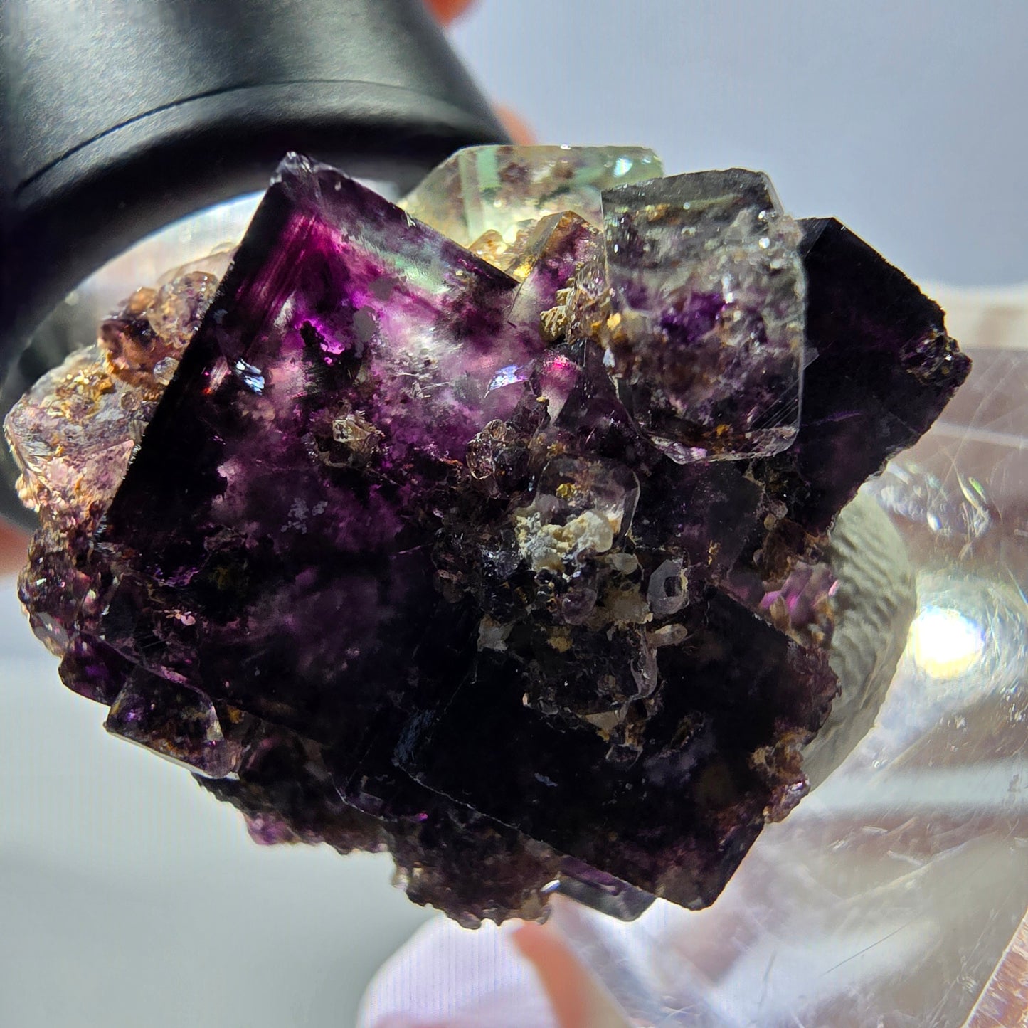 Phantom Fluorit Würfel Stufe, grün lila Okorusu, Namibia 29*26*20mm