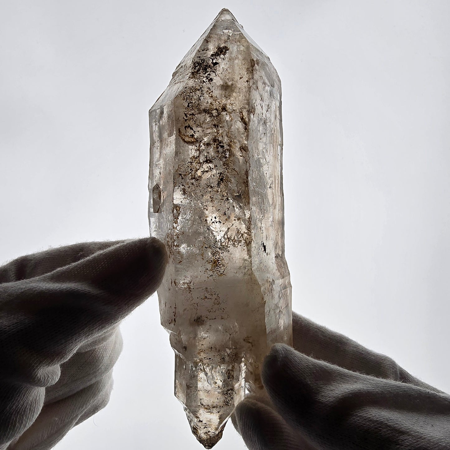 XL Skeleton Phantom Smoky Quartz DT Sceptre Valentine Pocket, Namibie 183*56*44mm