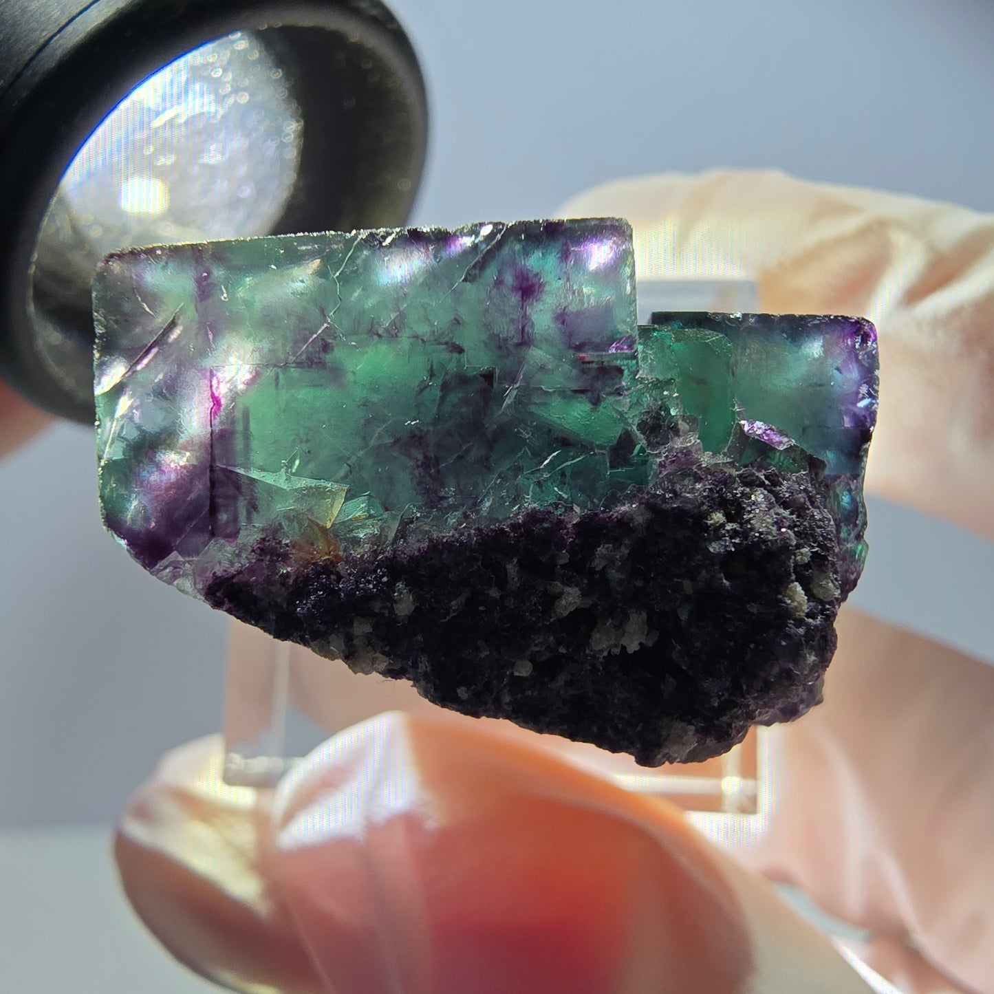 Rare Fluorite Cube Specimen, green purple Okorusu, Namibia 26*23*20mm