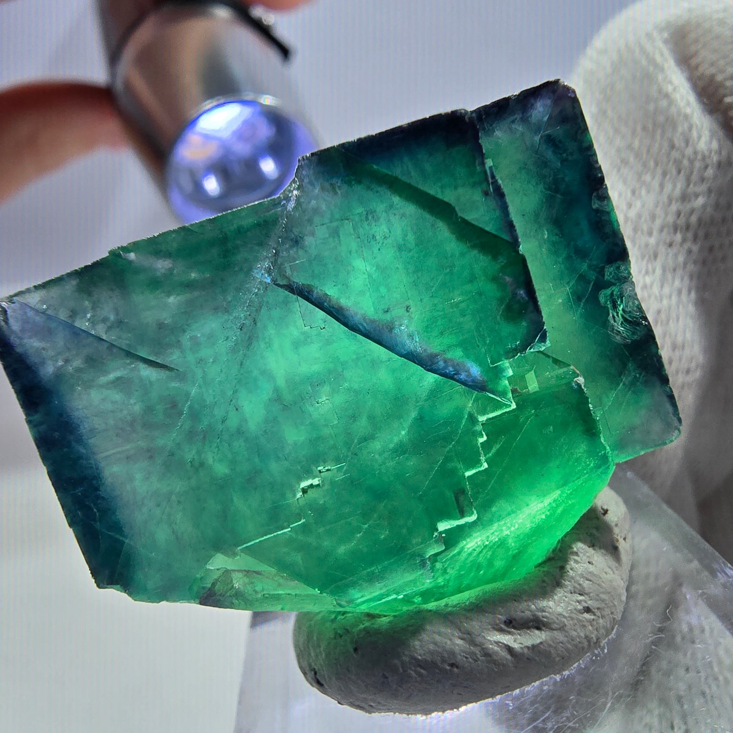 Phantom Fluorit Würfel Stufe parkettiert zonal Okorusu, Namibia 39*27*21mm
