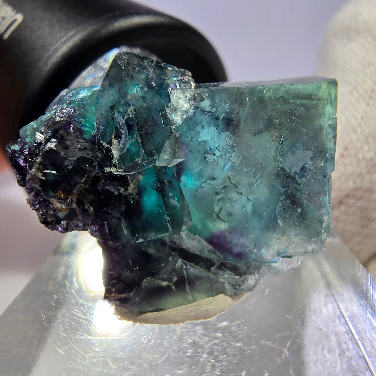 Phantom Fluorit Würfel Stufe, zonal - Neuer Fund! Okorusu, Namibia 23*18*17mm