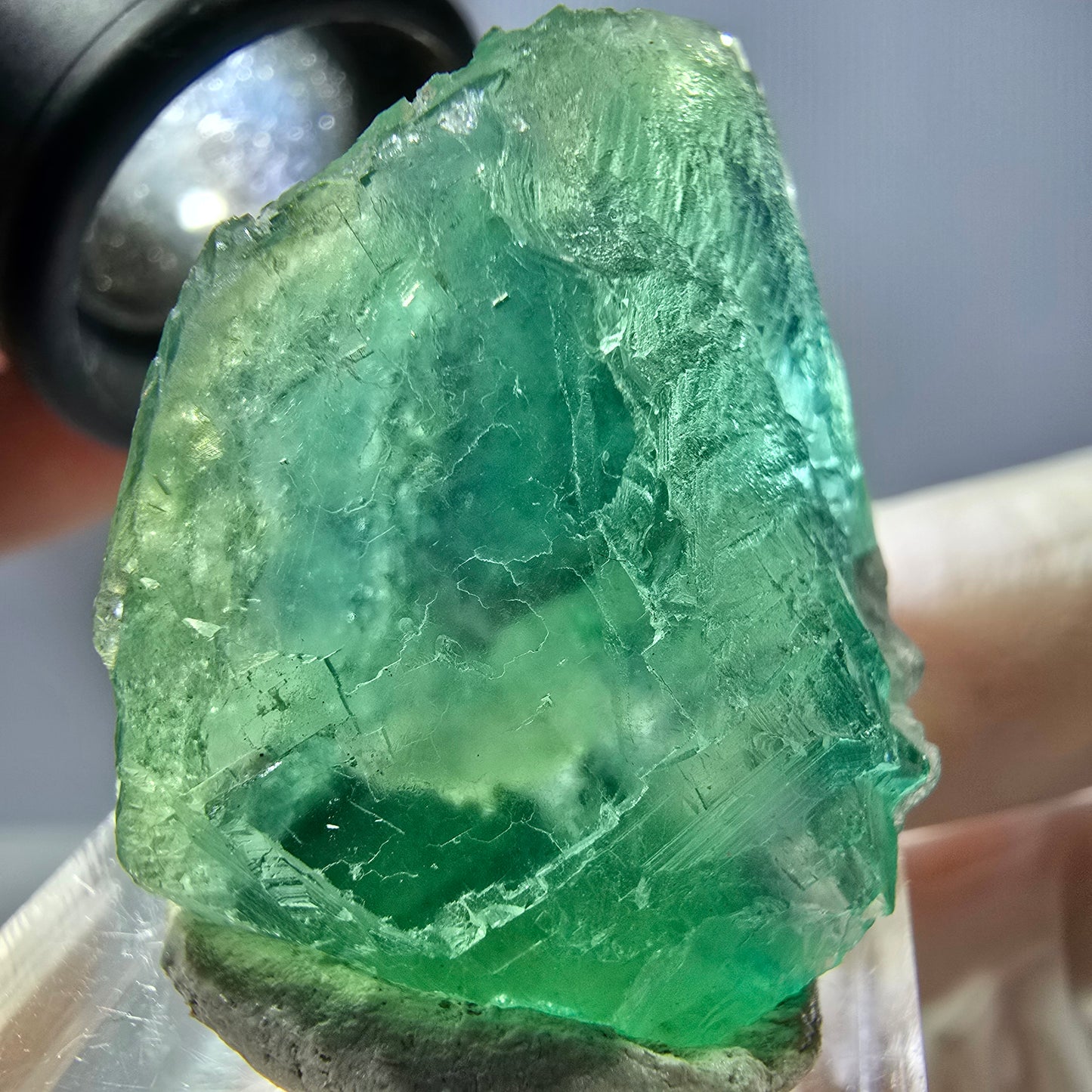 Rare spécimen de cube de fluorite fantôme, vert Okorusu, Namibie 35 x 27 x 20 mm