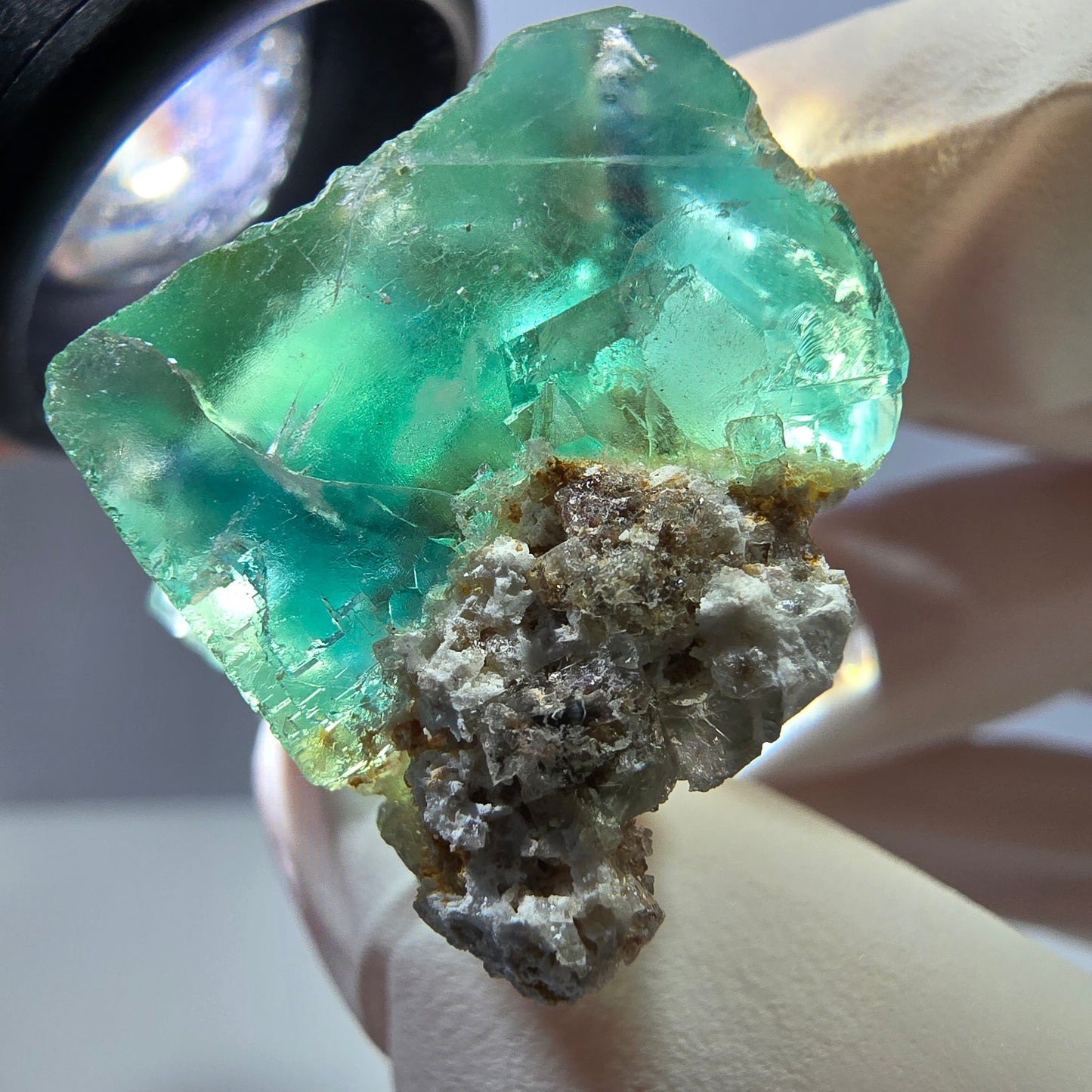 Phantom Fluorit Würfel Stufe, grün parkettiert Okorusu, Namibia 38*24*23mm