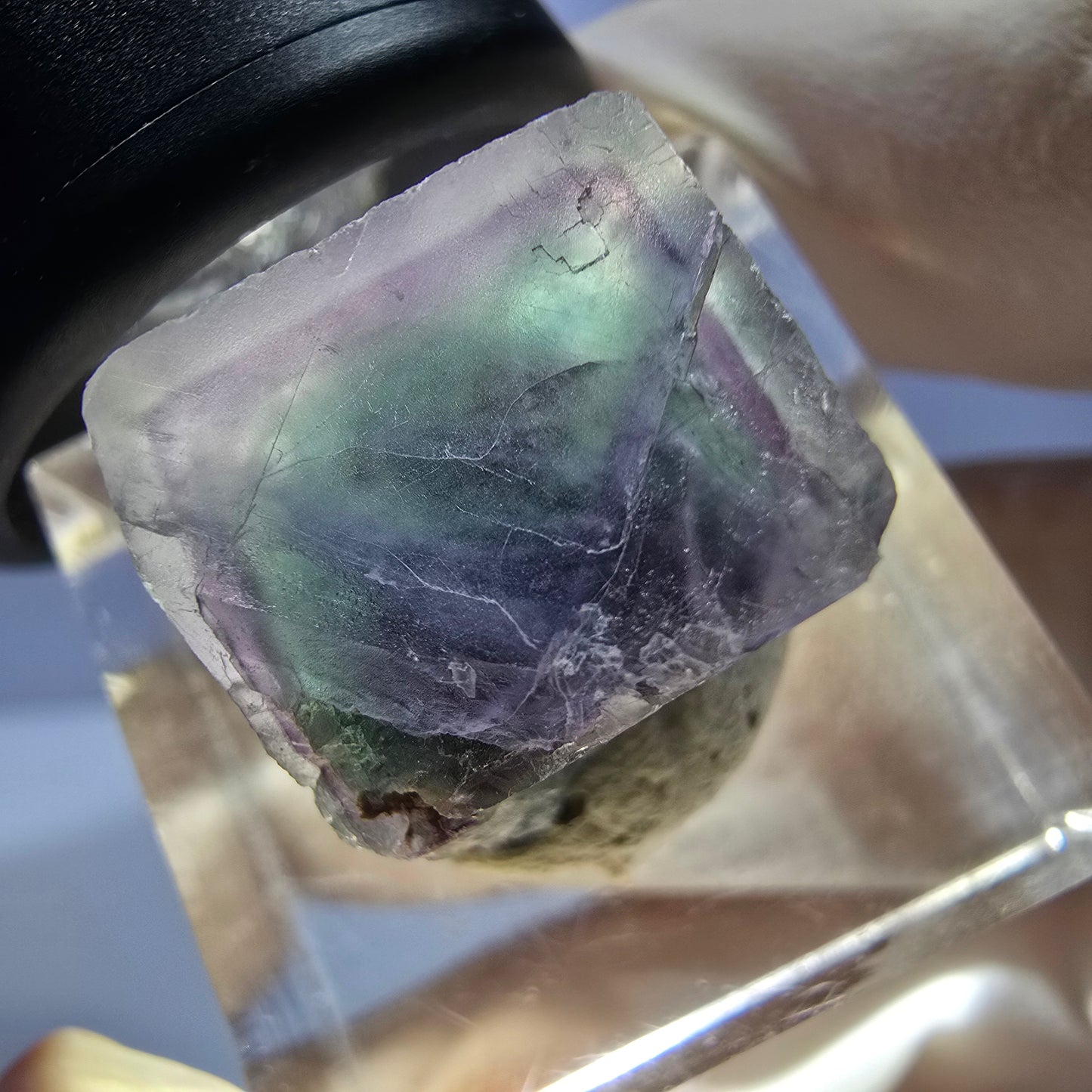 Phantom Fluorit Würfel parkettiert, grün lila Okorusu, Namibia 15*13*13mm