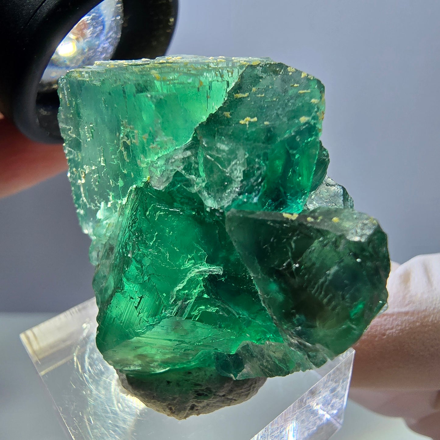 Spécimen de cube de fluorite fantôme, parquet vert Okorusu, Namibie 36 x 36 x 18 mm