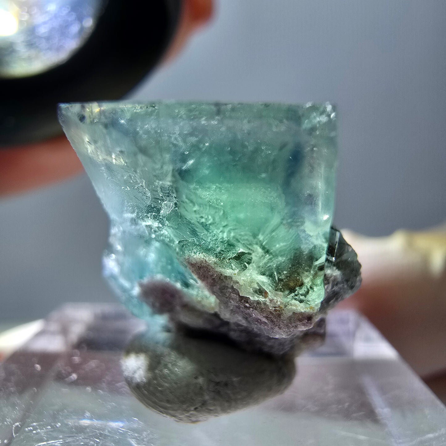 Phantom Fluorit Würfel Stufe, parkettiert, zonal Okorusu, Namibia 21*17*16mm