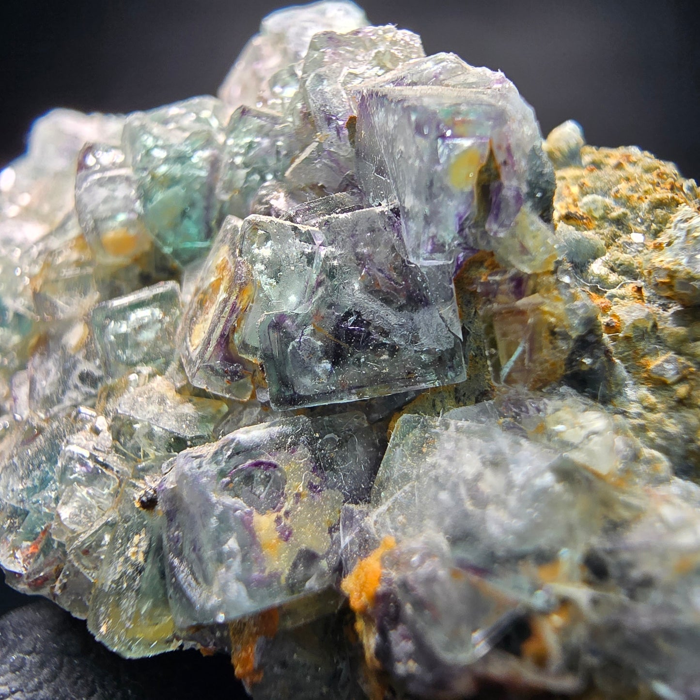Vert fluorite fantôme sur spécimen de tourmaline Schörl Erongo Namibie 55*34*33mm