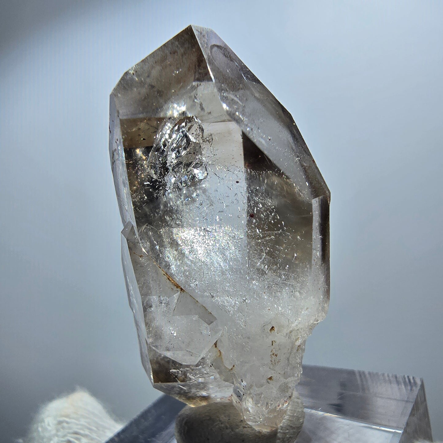 Klare Phantom Rauchquarz Zepter DT Spitze Goboboseb, Namibia 39*17*14mm