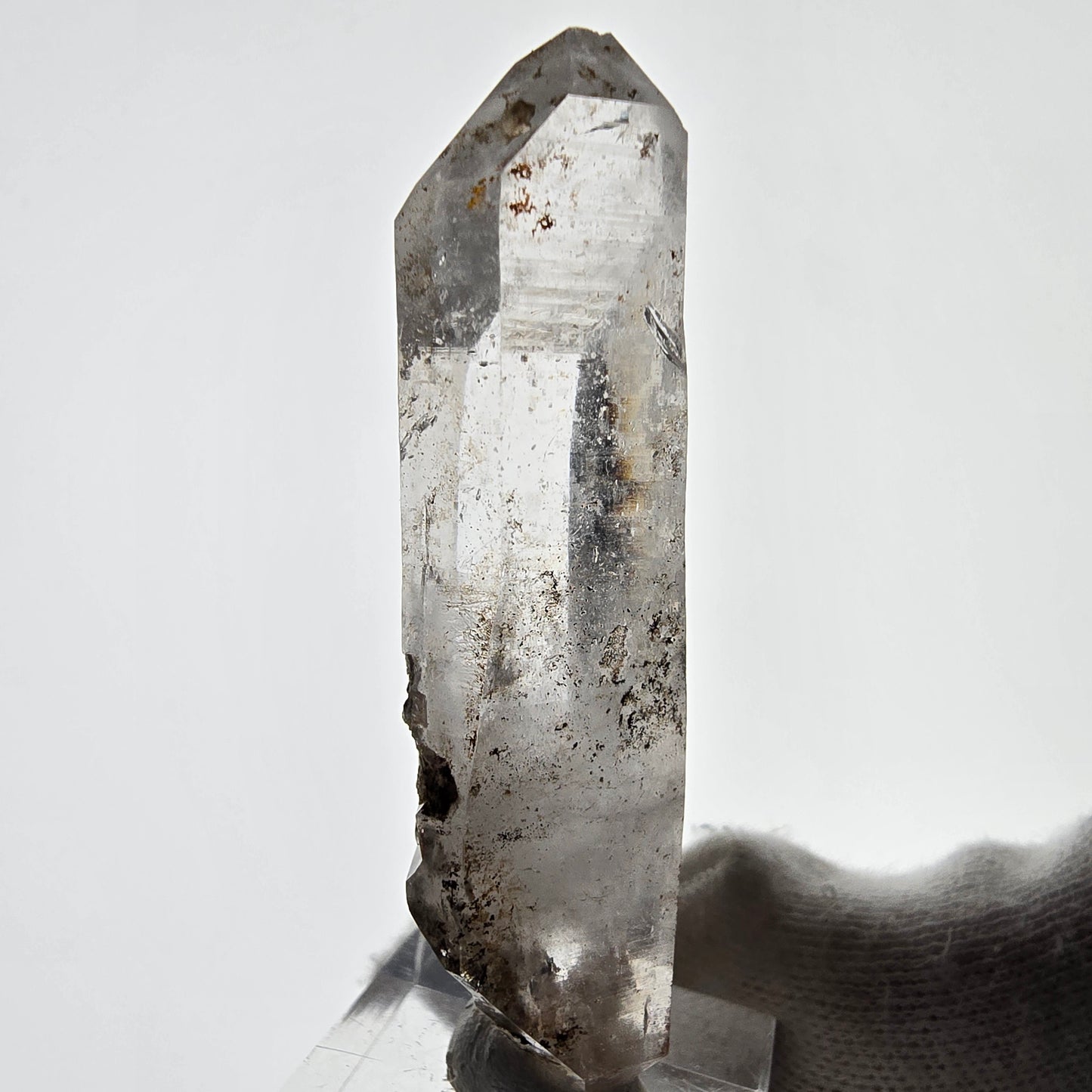 Sceptre de poche Saint-Valentin en quartz fumé fantôme squelette, Namibie 64 x 19 x 18 mm