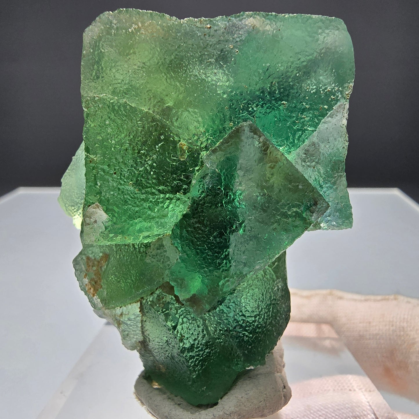 Klare Phantom Fluorit Würfel Stufe grün Okorusu, Namibia 49*39*33mm Sammlung