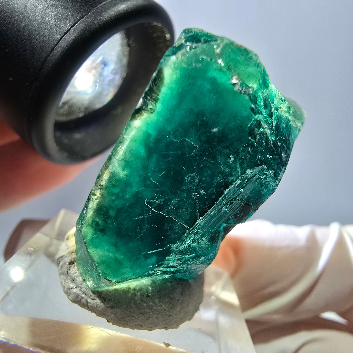 Spécimen de cube de fluorite fantôme, parquet vert Okorusu, Namibie 31*30*19 mm