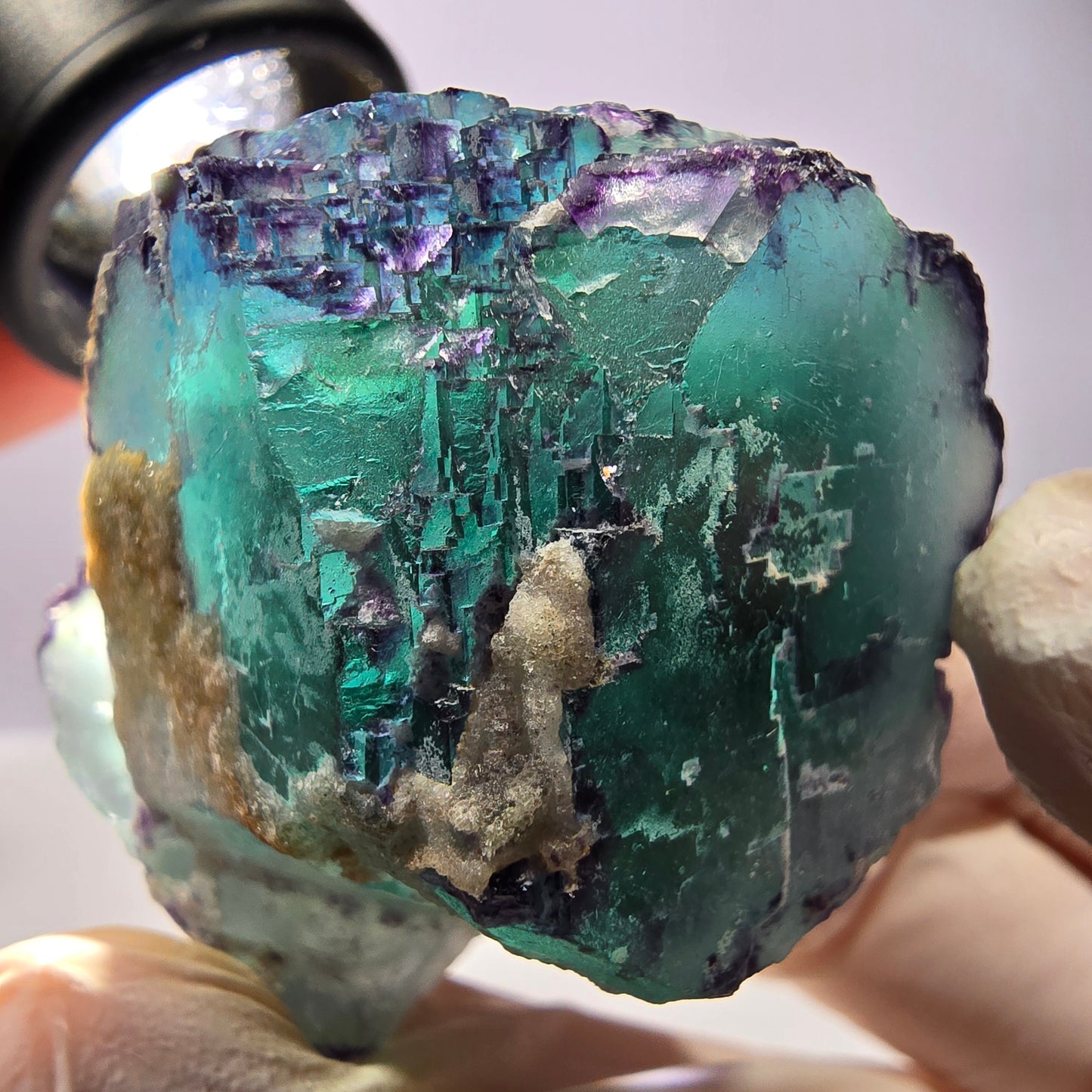 Spécimen de cube de fluorite fantôme, parqueté, zonal Okorusu, Namibie 44*41*25 mm
