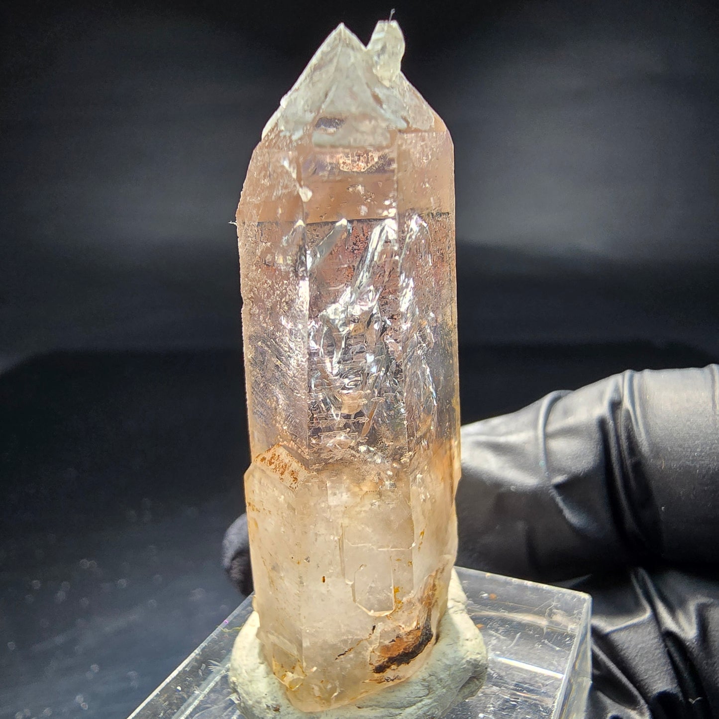 Klare Enhydro Phantom Rauchquarz Spitze 1x Blase Goboboseb, Namibia 45*19*14mm