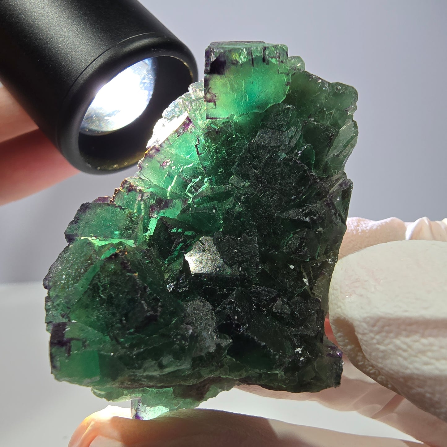 Spécimen de cube de fluorite fantôme, parqueté, zonal Okorusu, Namibie 51*34*28mm