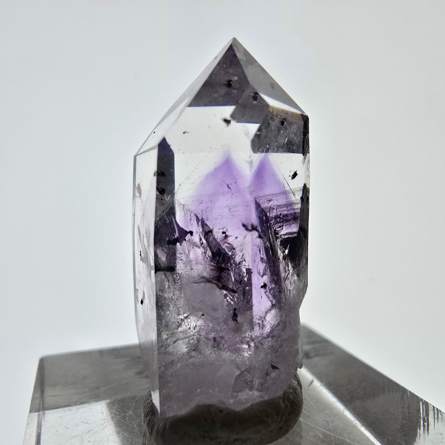 Améthyste fantôme Harlequin d'Enhydro, 1x Bubble Streep Mine, Namibie 26 x 15 x 11 mm