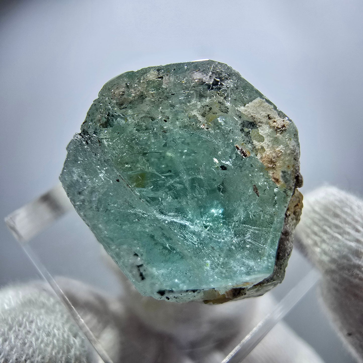 Seltener Aquamarin X mit Hyalit Erongo, Namibia 20*18*16mm