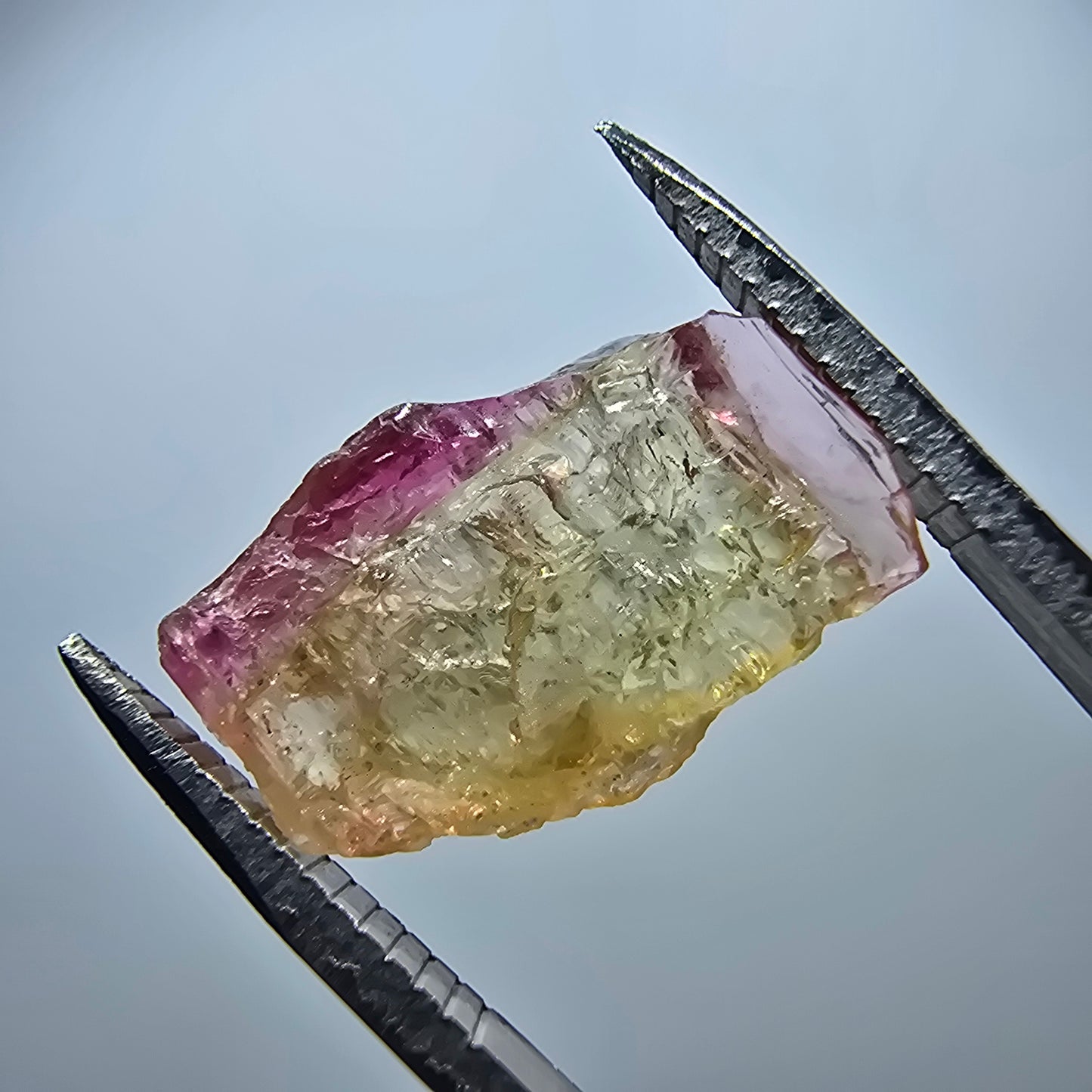 Seltener Elbait Turmalin Kristall, grün rosa Minas Gerais, Brasilien 16*9*4mm