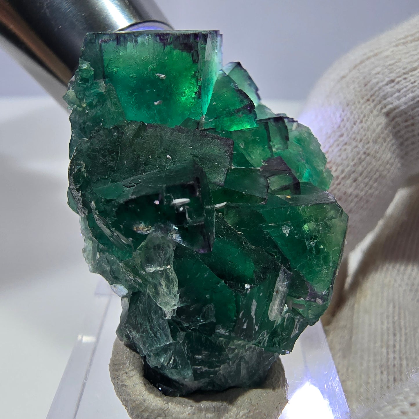 Spécimen de cube de fluorite fantôme parqueté zonal Okorusu, Namibie 42*30*16mm