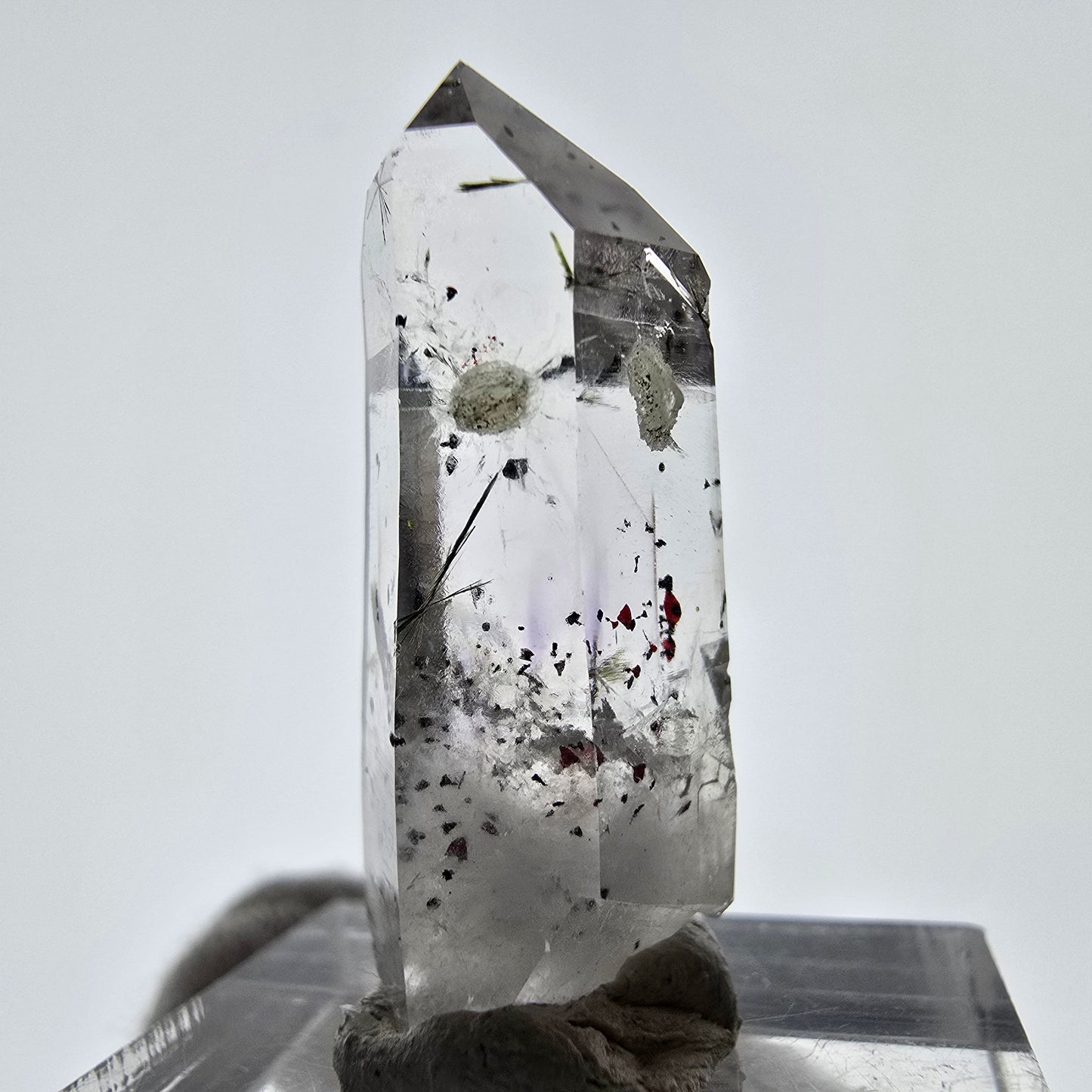 Quartz fumé Harlequin Phantom avec stilbite, mine Epidote Streep, Namibie, 30 x 12 x 11 mm