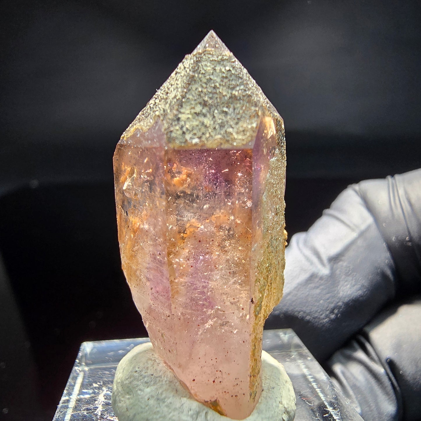 Klare Phantom Amethyst Spitze lila braun Brandberg, Namibia 35*20*14mm Sammlung