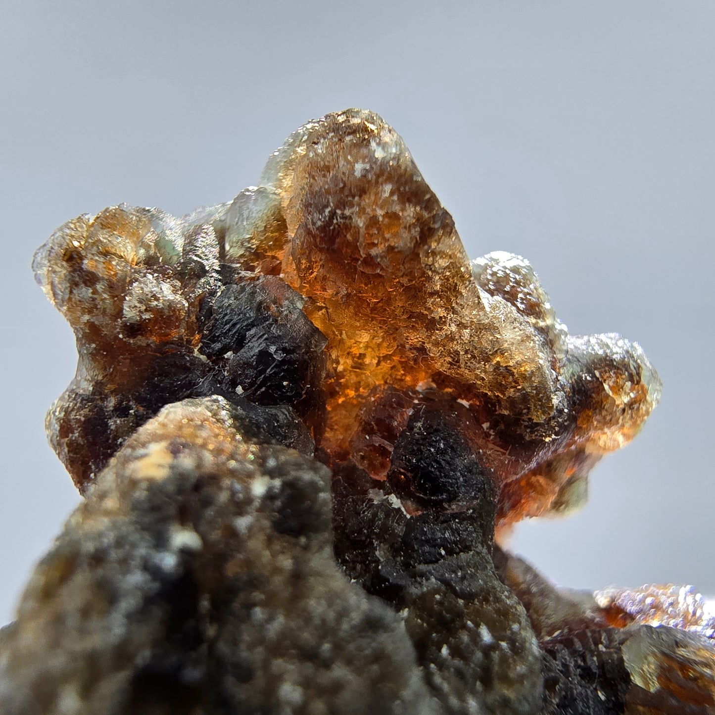 Phantom Fluorit Würfel braun, Muskovit Stufe Erongo, Namibia 39*36*27mm Sammlung