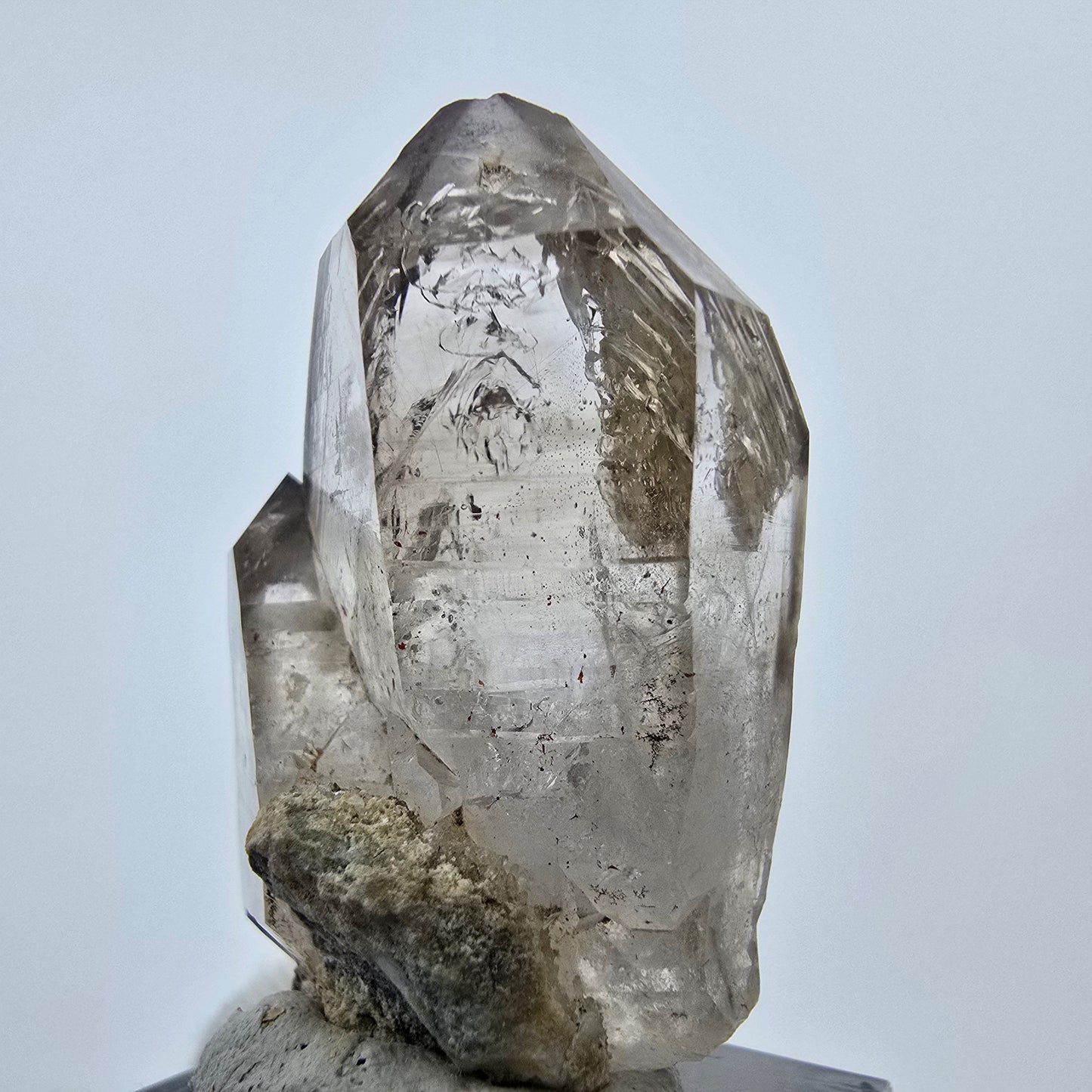 Enhydro Phantom Rauchquarz Fenster Zepter, 1x Blase Goboboseb Namibia 44*29*21mm