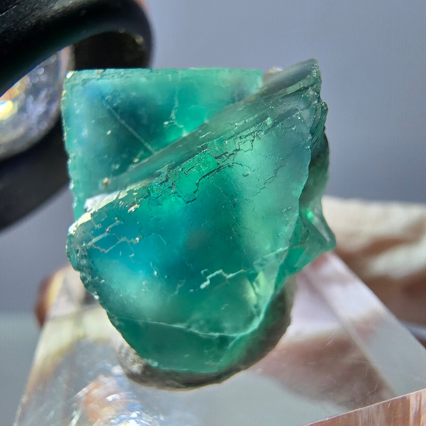 Phantom Fluorit Würfel Stufe, grün parkettiert Okorusu, Namibia 28*23*16mm