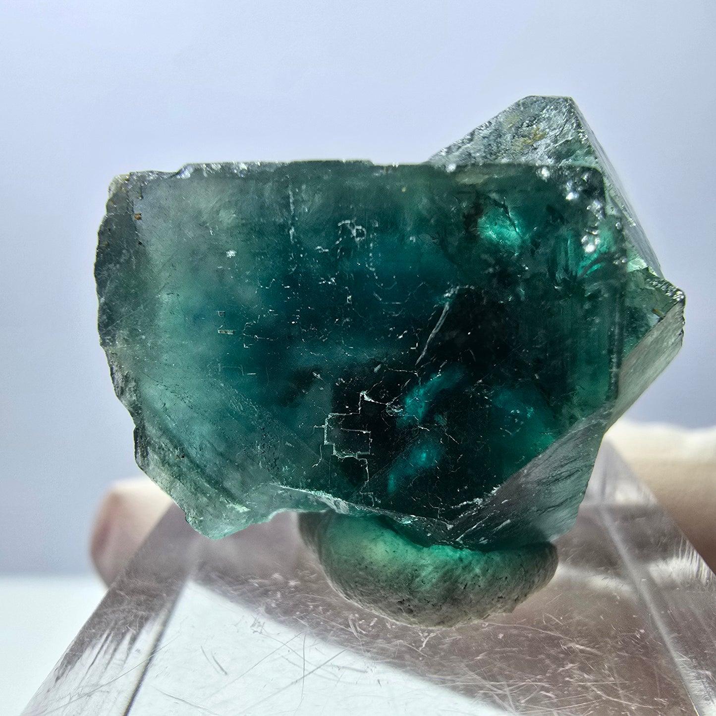 Spécimen de cube de fluorite fantôme, parquet vert Okorusu, Namibie 30*22*20 mm