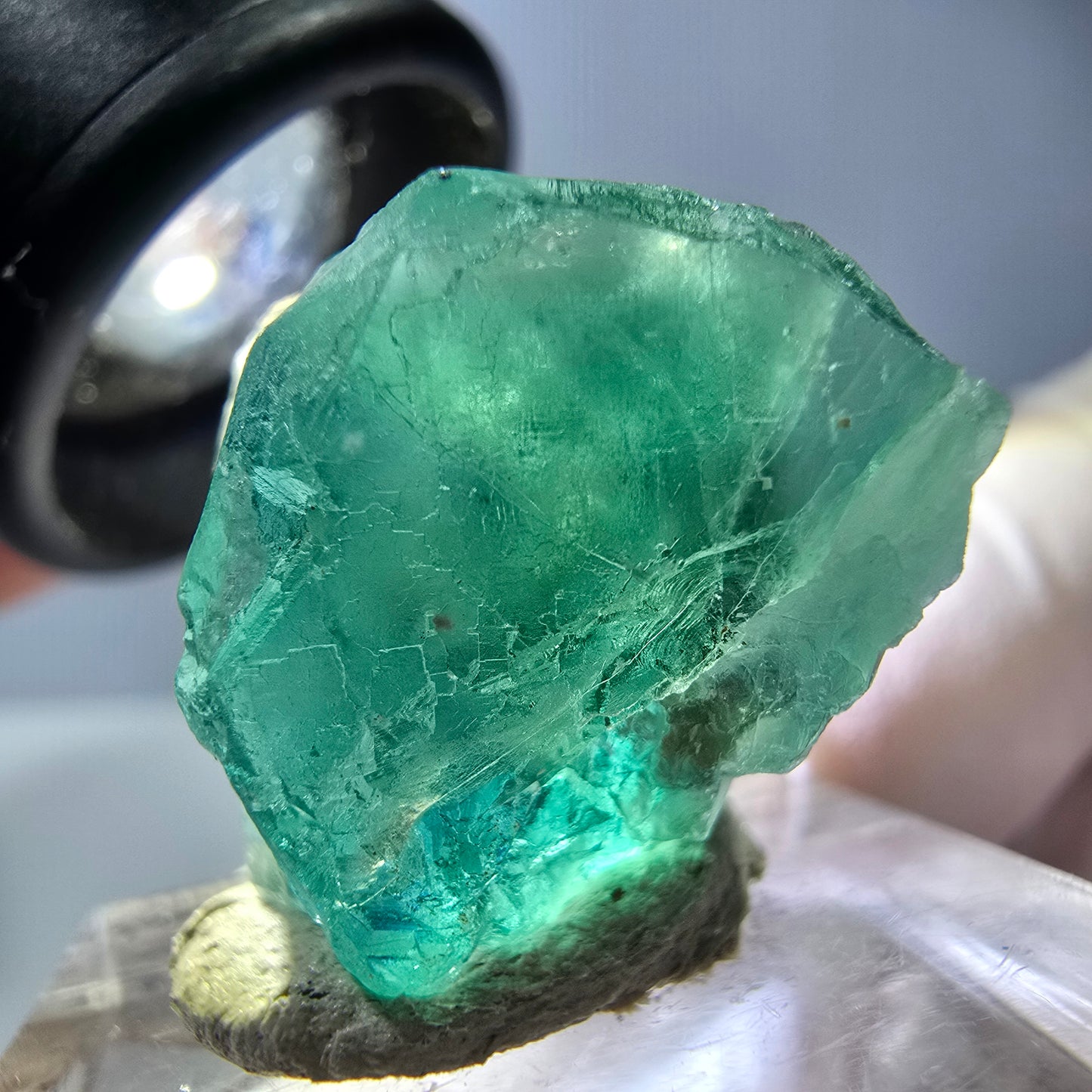 Klarer Phantom Fluorit Würfel parkettiert, grün Okorusu, Namibia 21*20*19mm