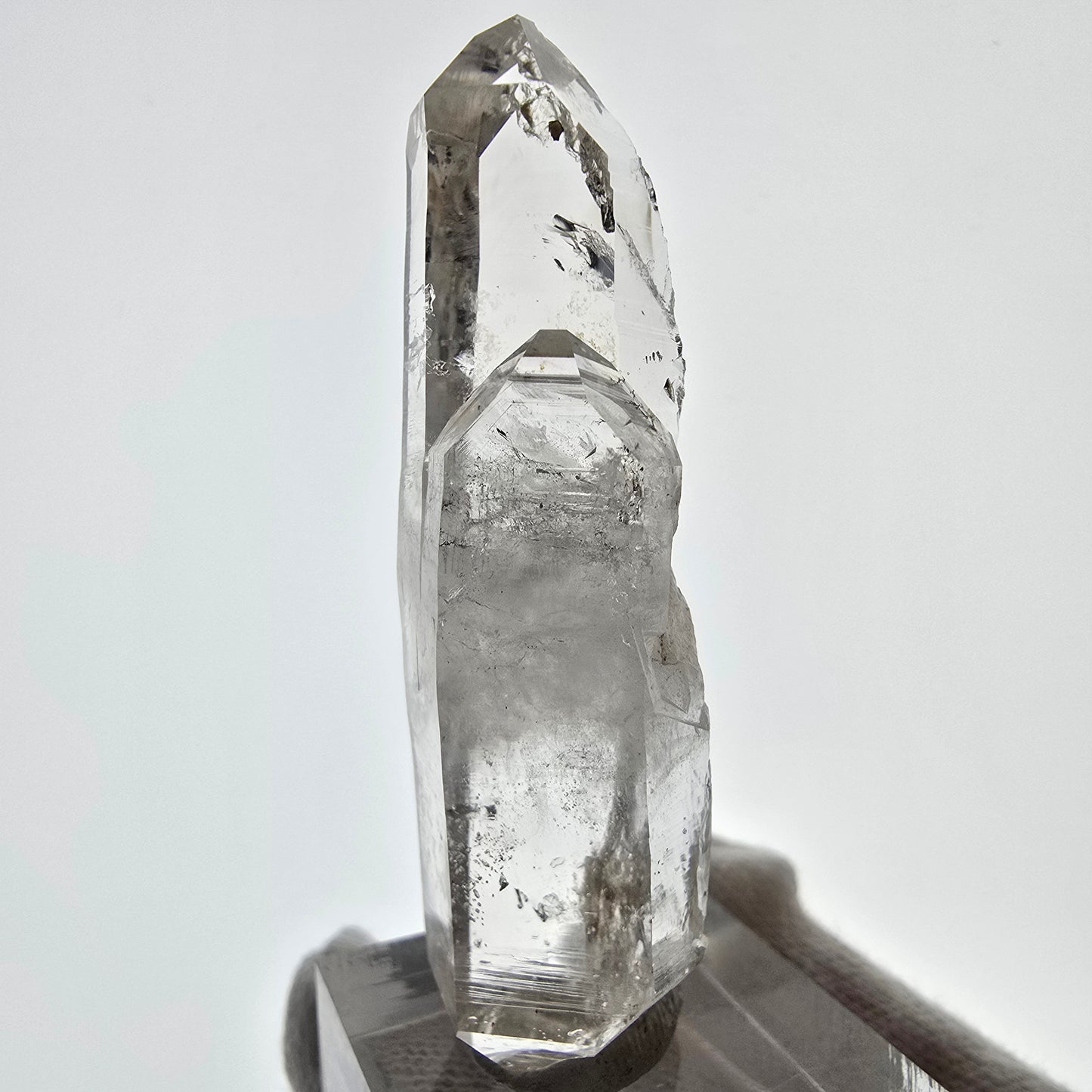 Sceptre DT en quartz fumé squelette Enhydro, 2x Bubble Valentine Pocket, Namibie 58 x 17 x 15 mm