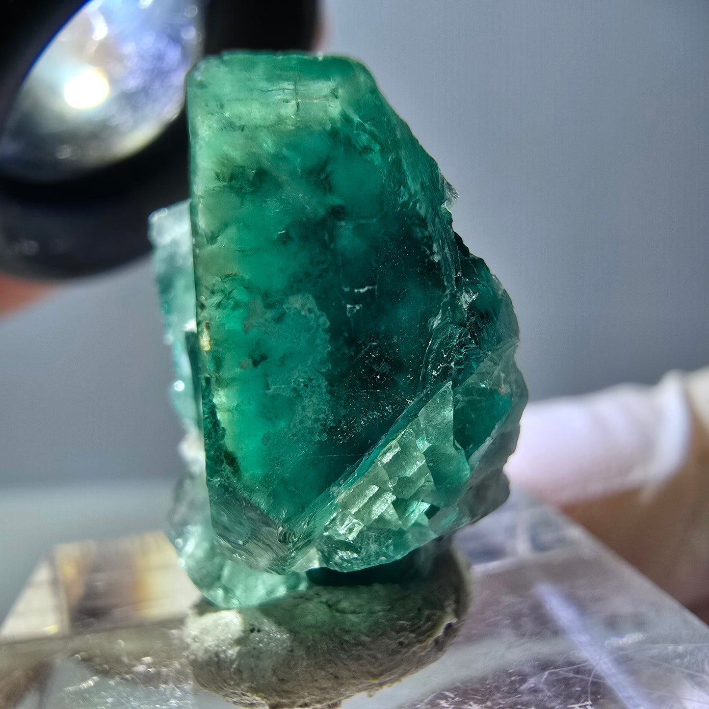 Phantom Fluorit Würfel Stufe, grün parkettiert Okorusu, Namibia 21*21*13mm